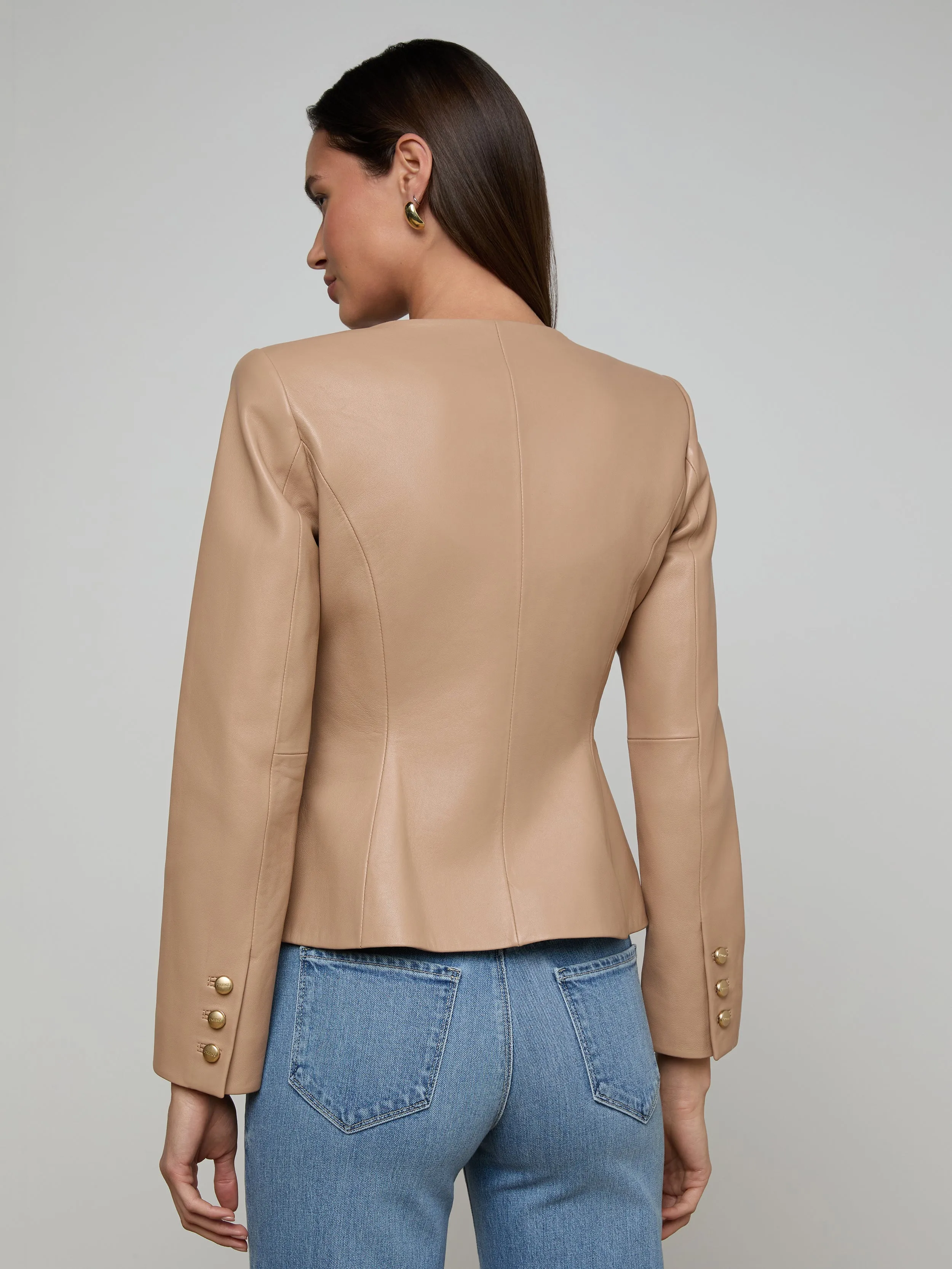 Mariella Leather Jacket sold by L'AGENCE product image thumbnail 4