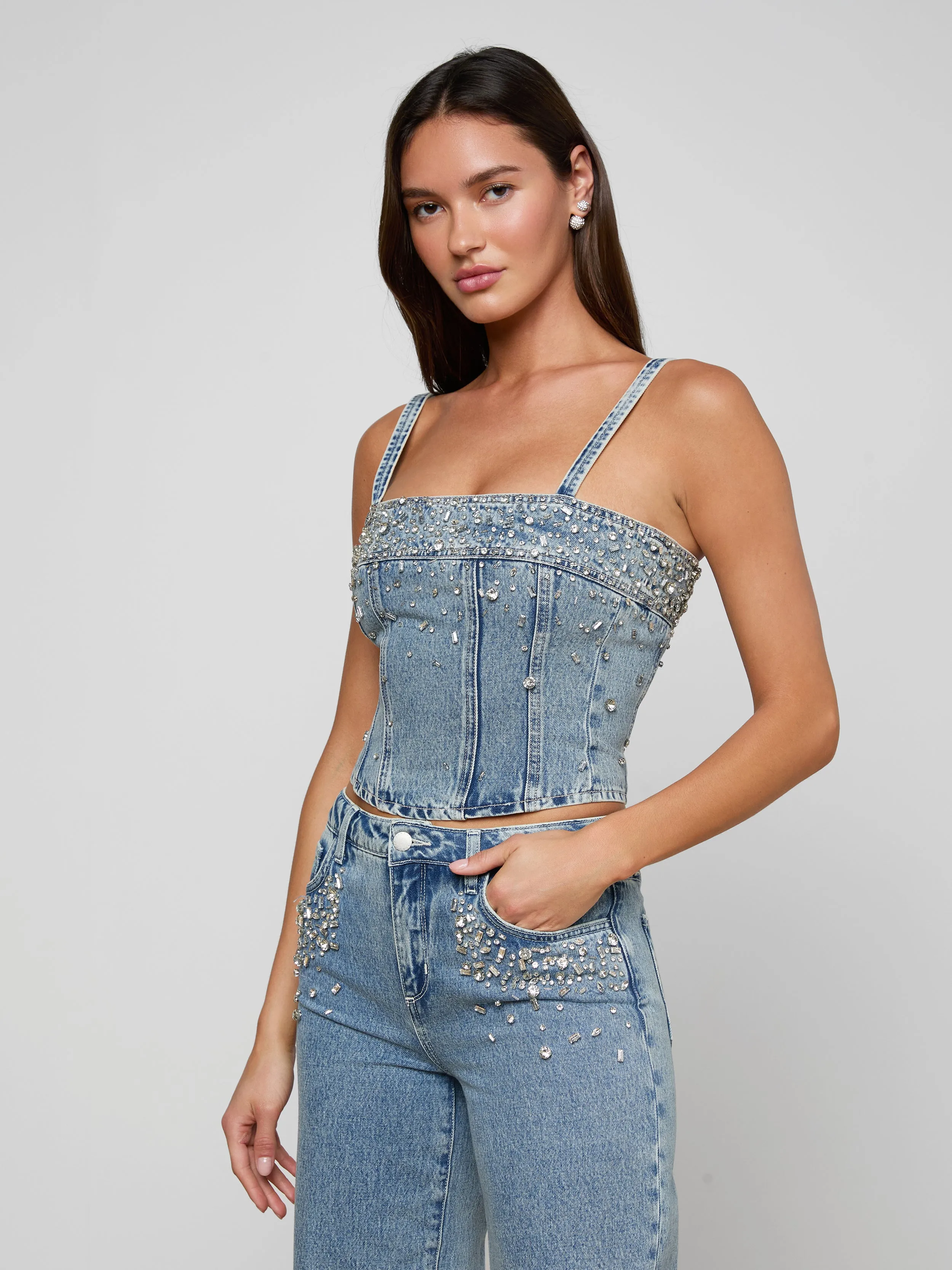 Arlin Embellished Tank sold by L'AGENCE product image thumbnail 3