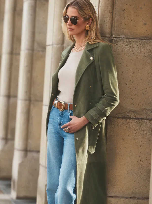 Celina Suede Trench Coat made by L'AGENCE