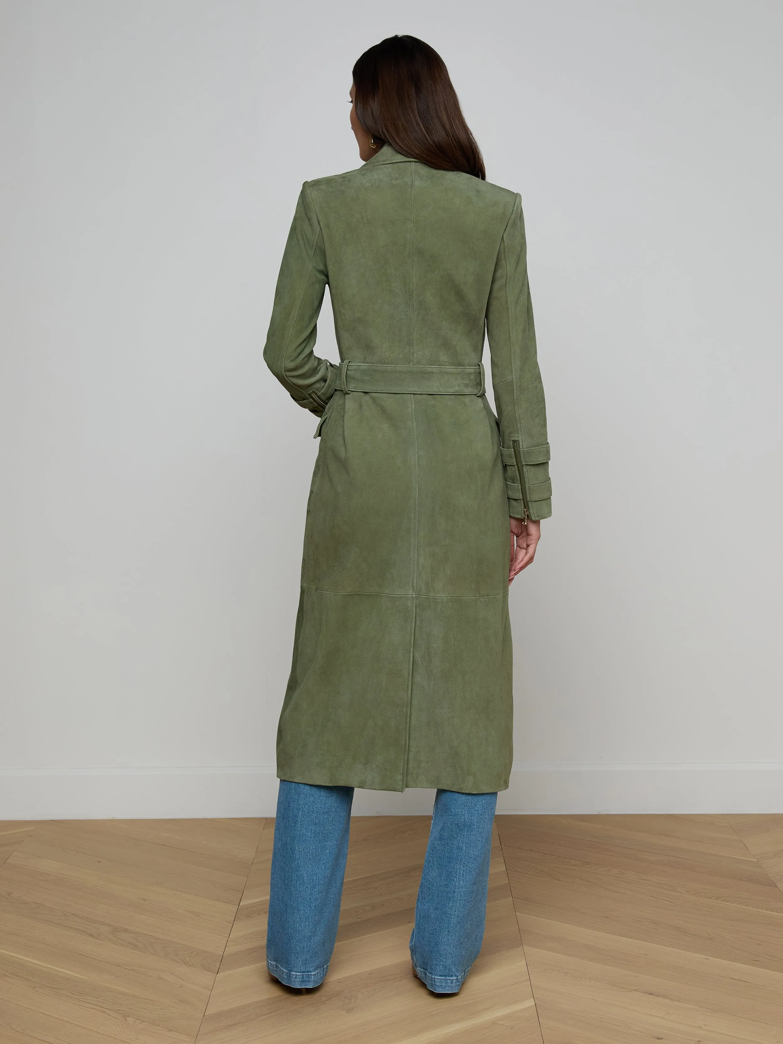 Celina Suede Trench Coat sold by L'AGENCE product image thumbnail 5