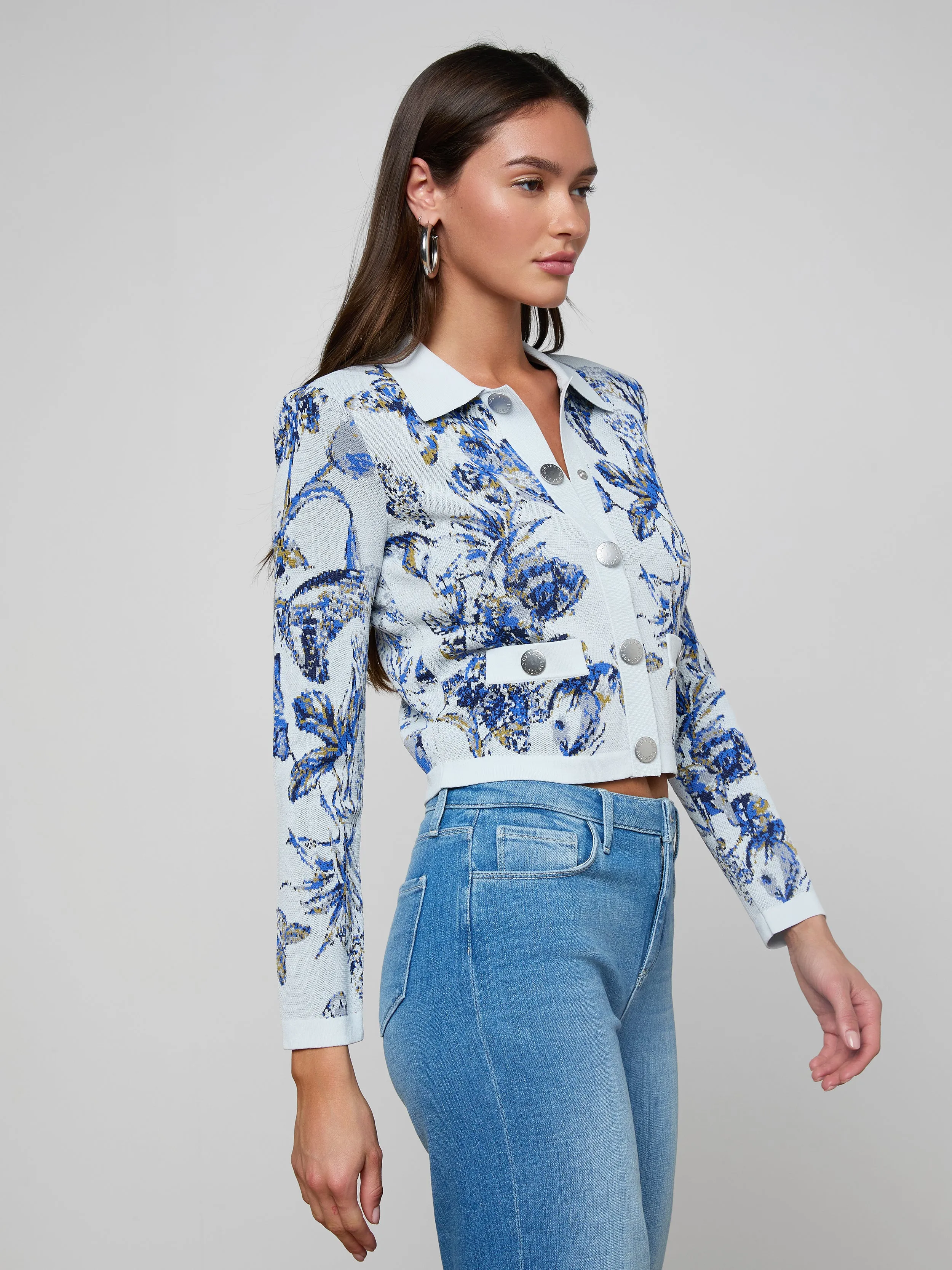 Osiris Jacquard Cardigan sold by L'AGENCE product image thumbnail 2