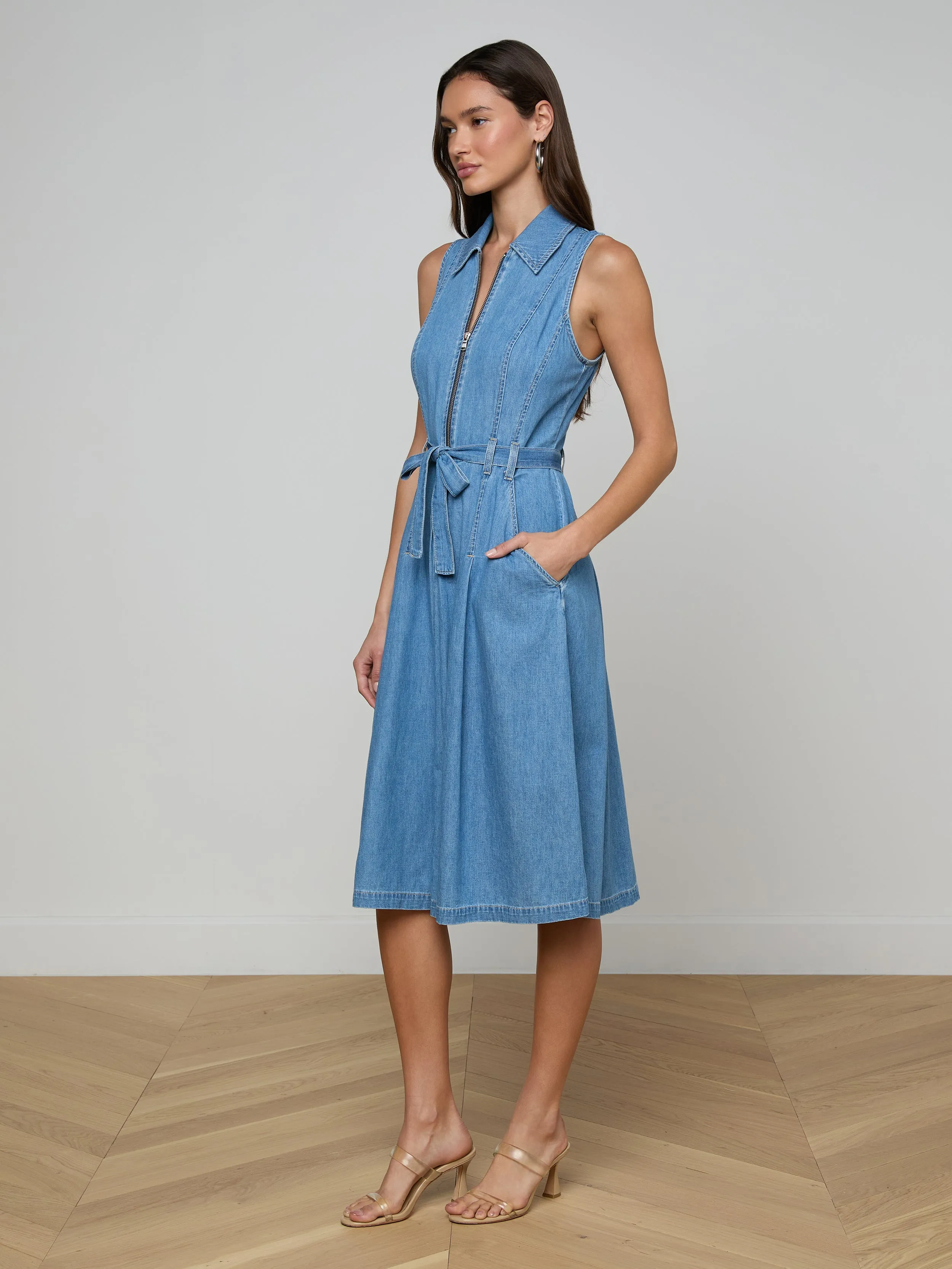 Kieran Shirt Dress sold by L'AGENCE product image thumbnail 2