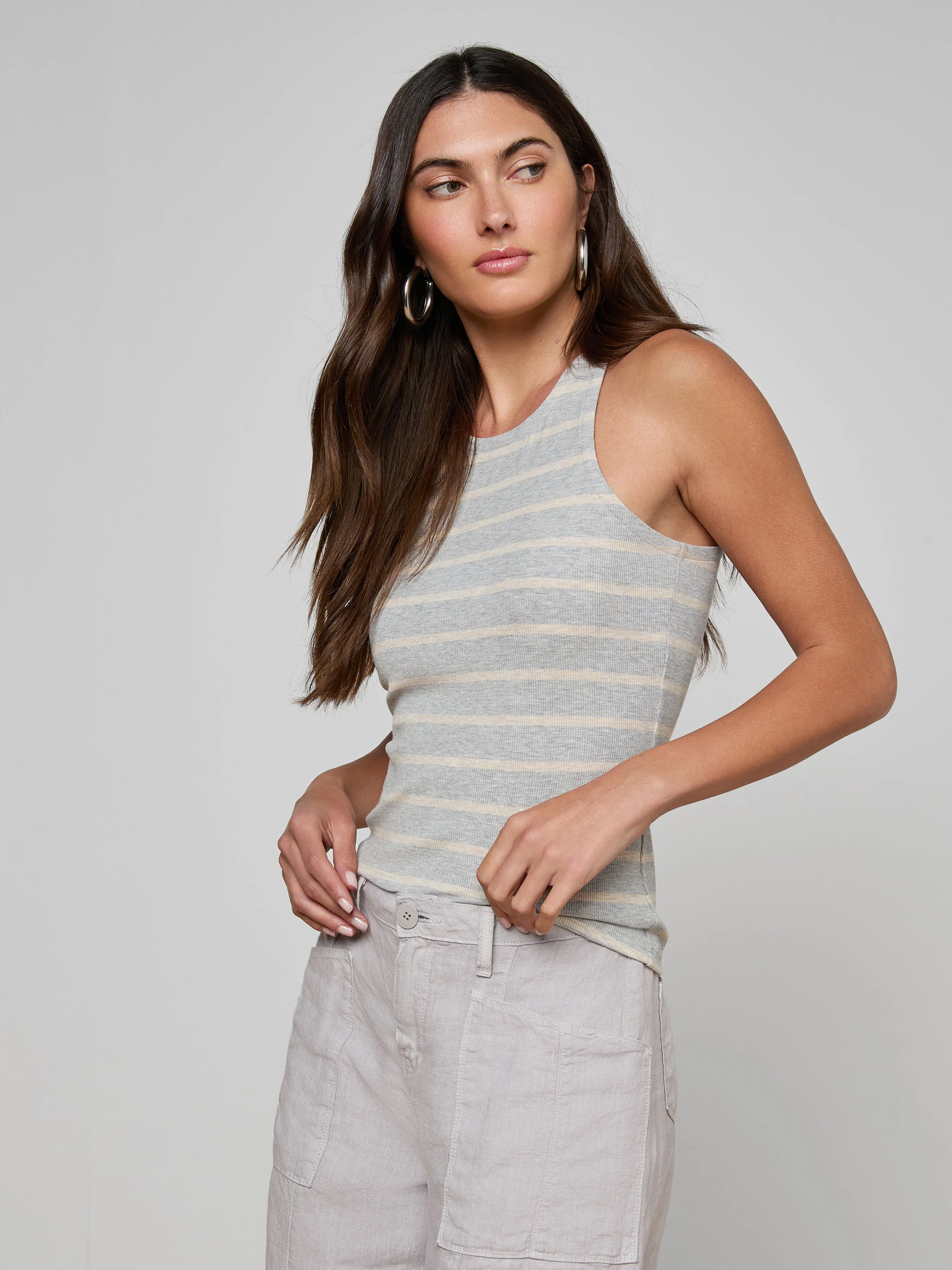 Nia Ribbed Tank sold by L'AGENCE product image thumbnail 3