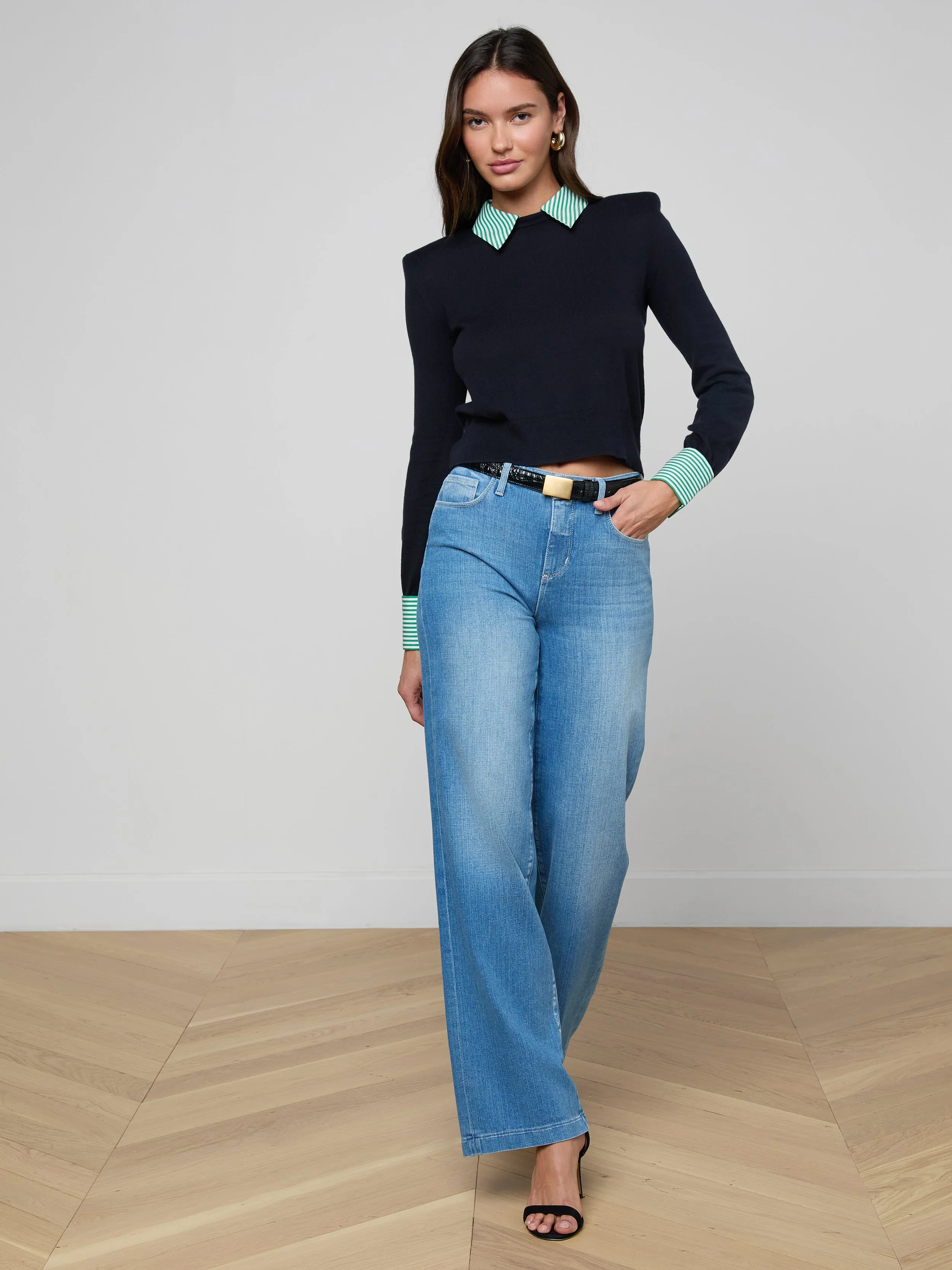 April Poplin Collar Pullover sold by L'AGENCE product image thumbnail 4