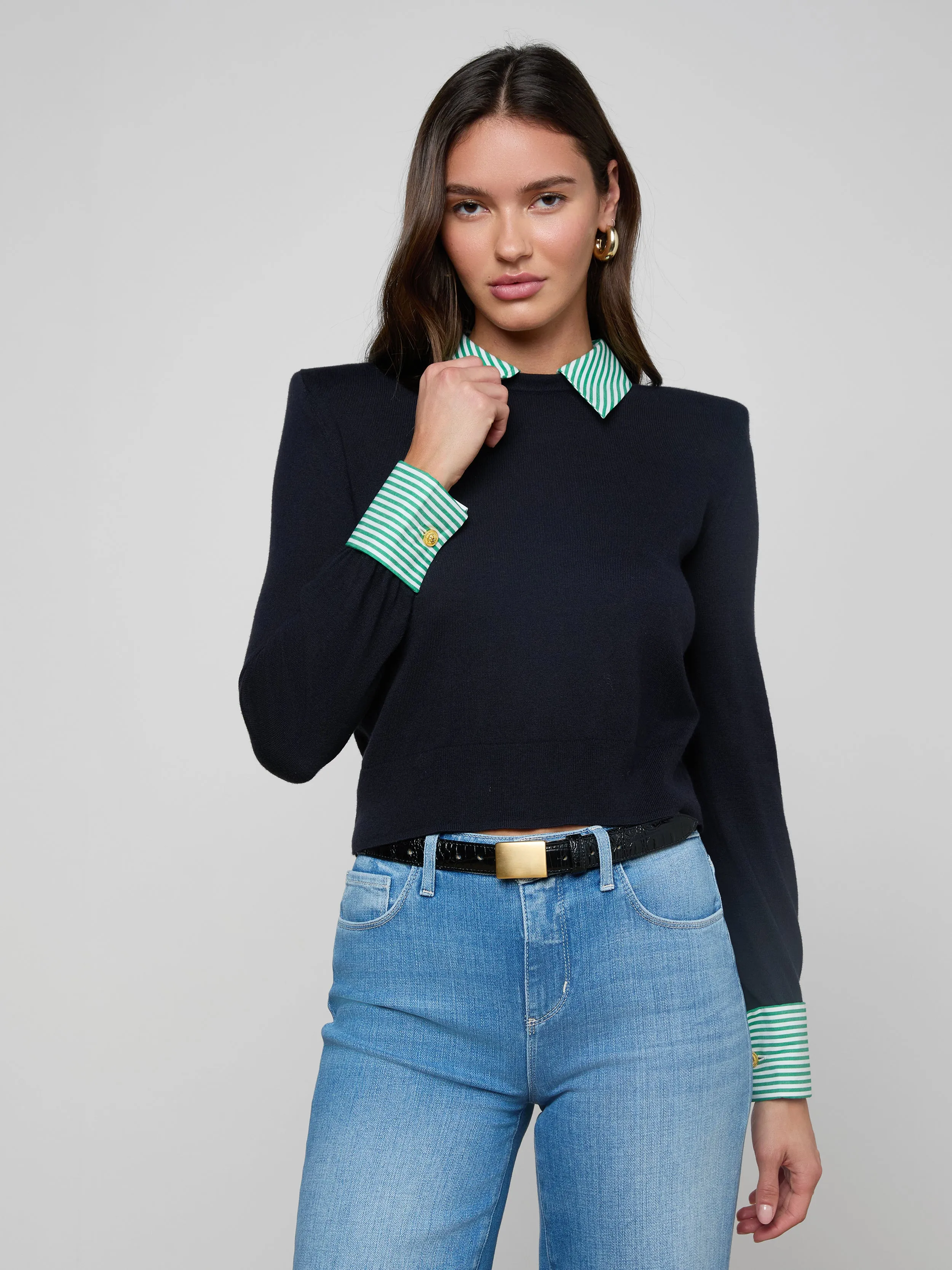 April Poplin Collar Pullover sold by L'AGENCE