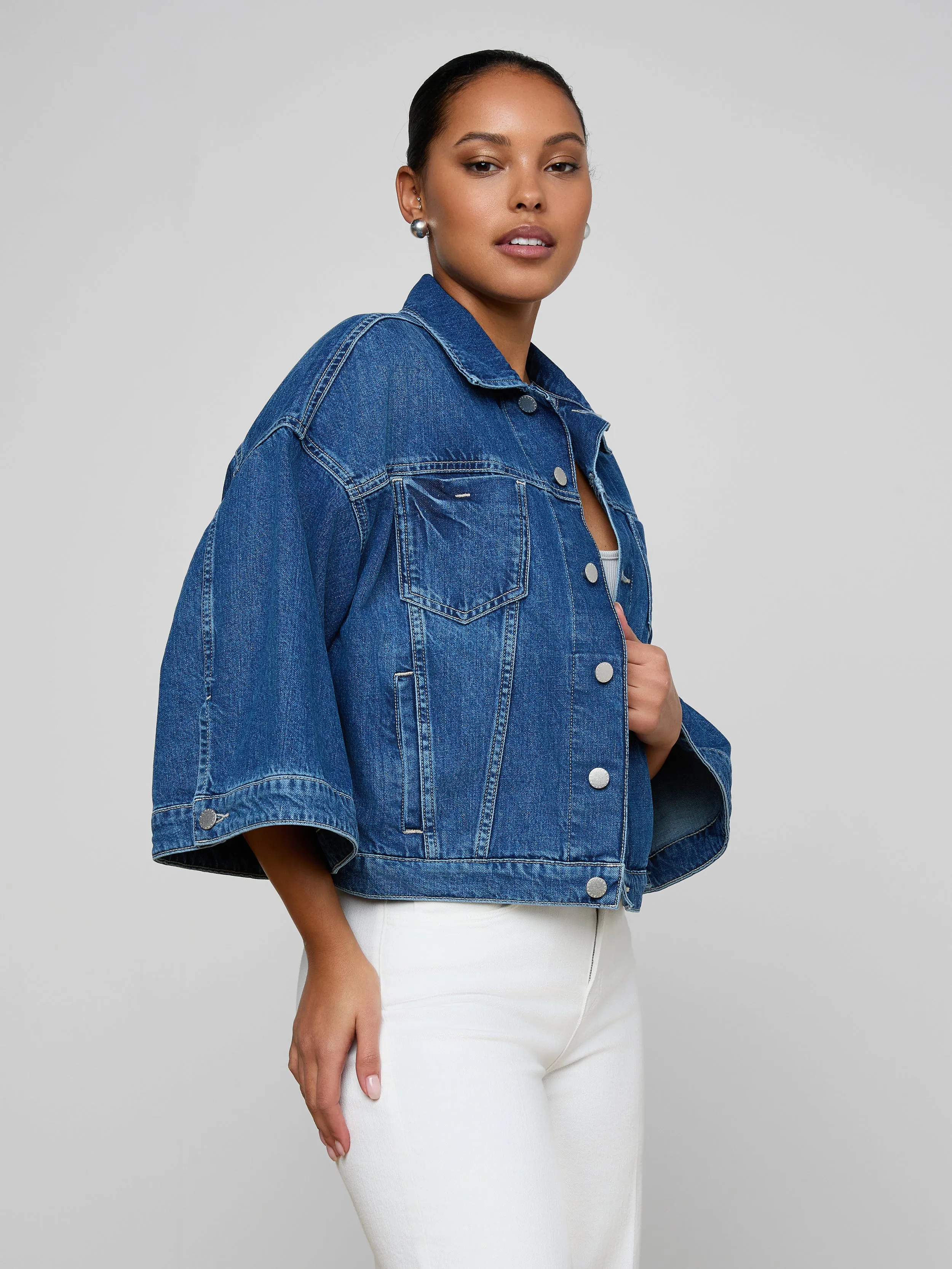 Silas Cape Jacket sold by L'AGENCE product image thumbnail 2