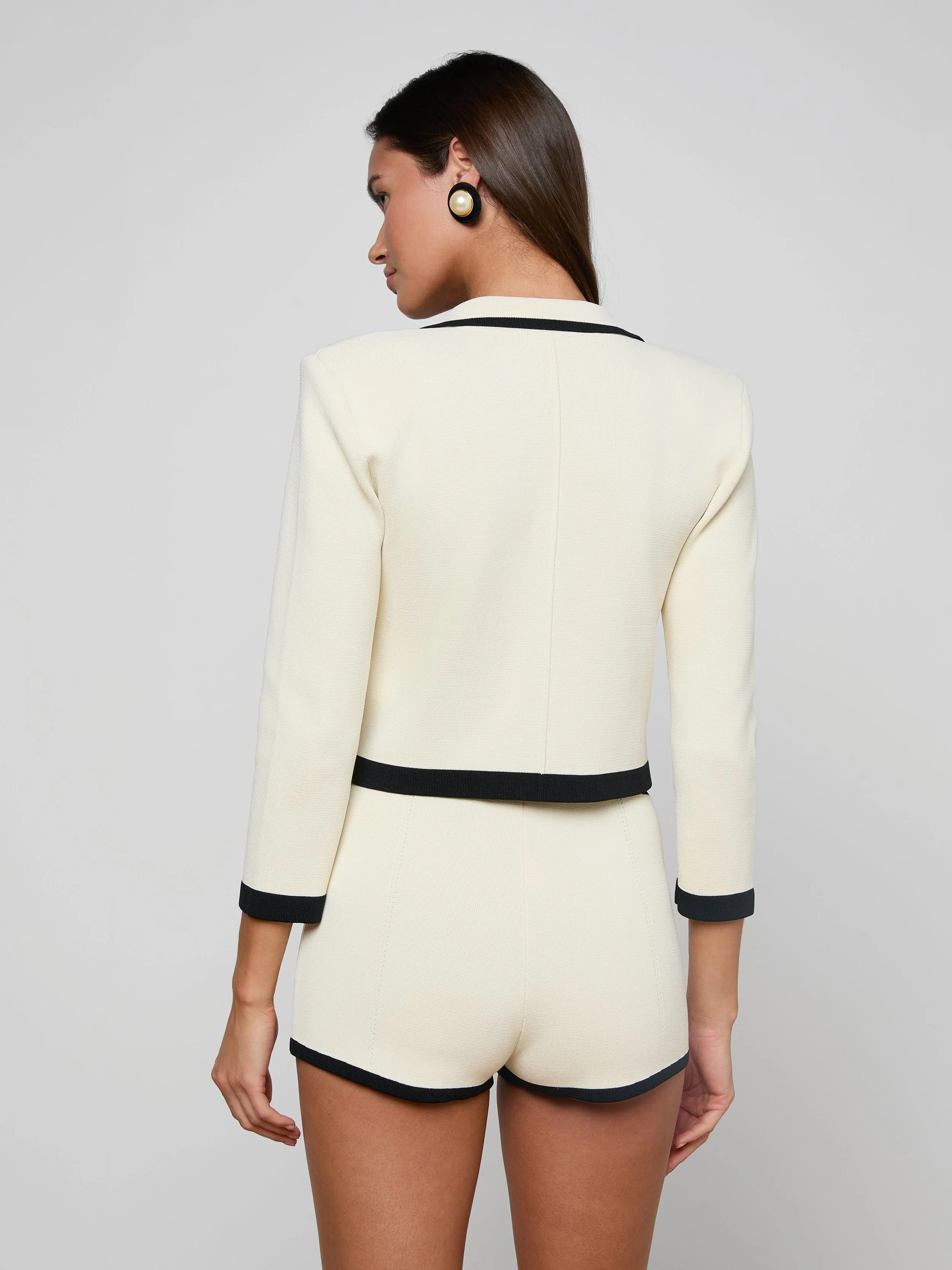 Janu Cropped Knit Jacket sold by L'AGENCE product image thumbnail 4