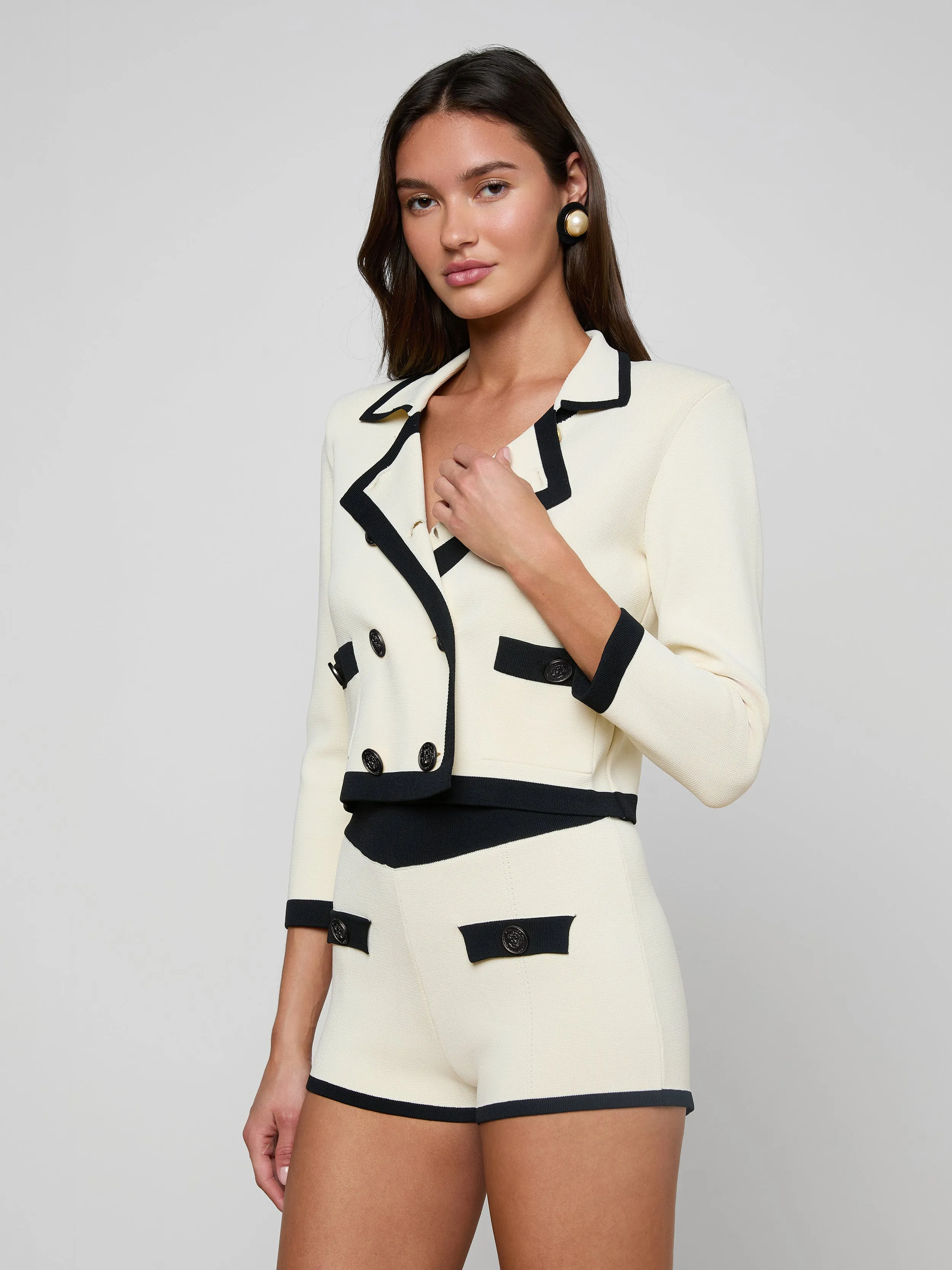 Janu Cropped Knit Jacket sold by L'AGENCE product image thumbnail 2