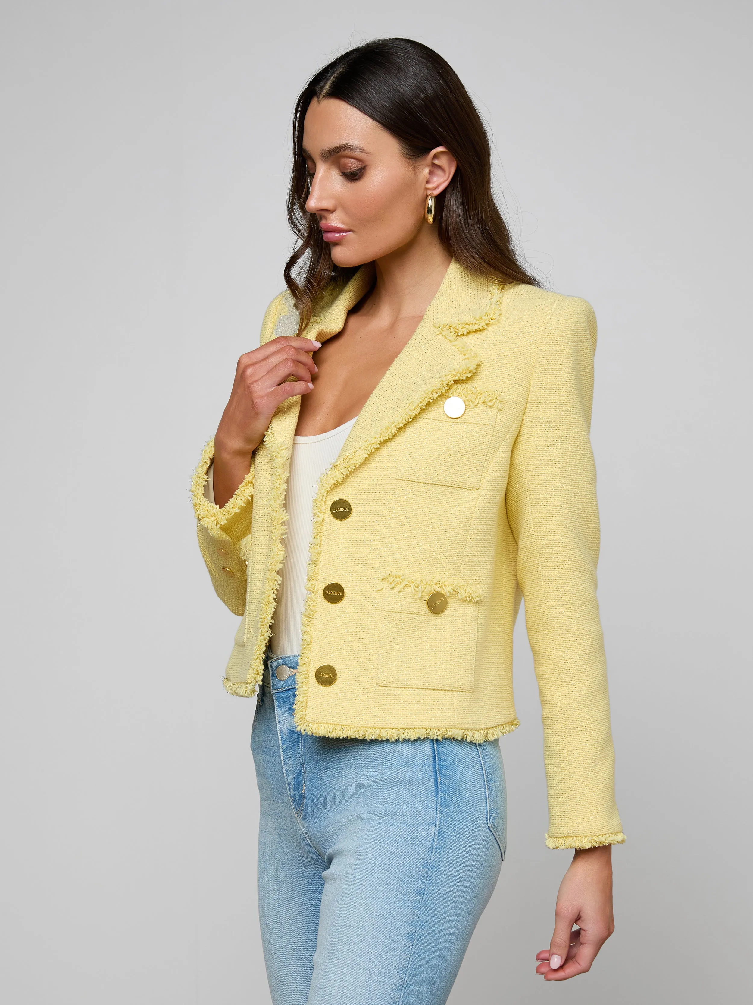 Sylvia Tweed Jacket sold by L'AGENCE product image thumbnail 3