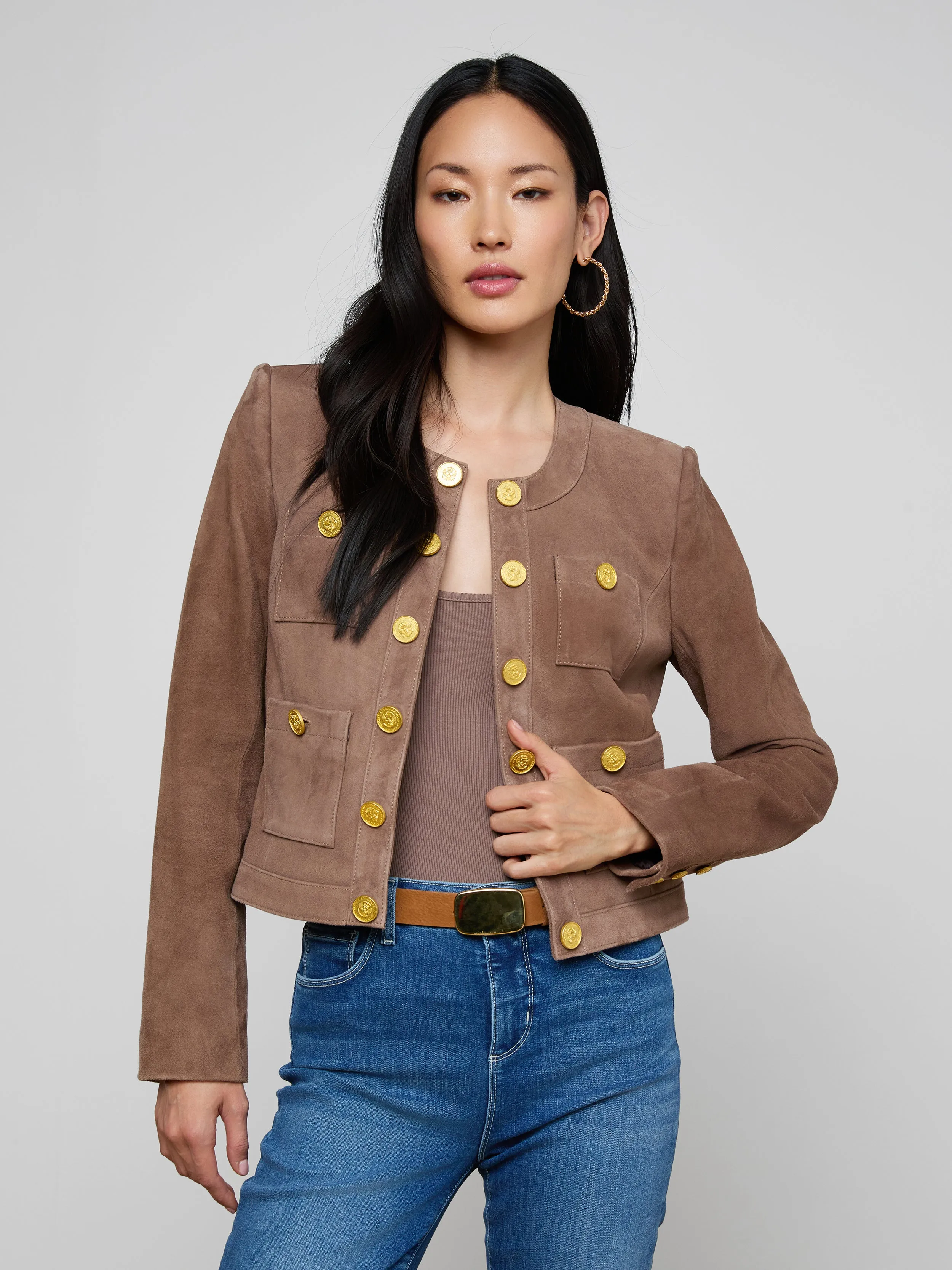 Jayde Collarless Jacket sold by L'AGENCE product image thumbnail 3