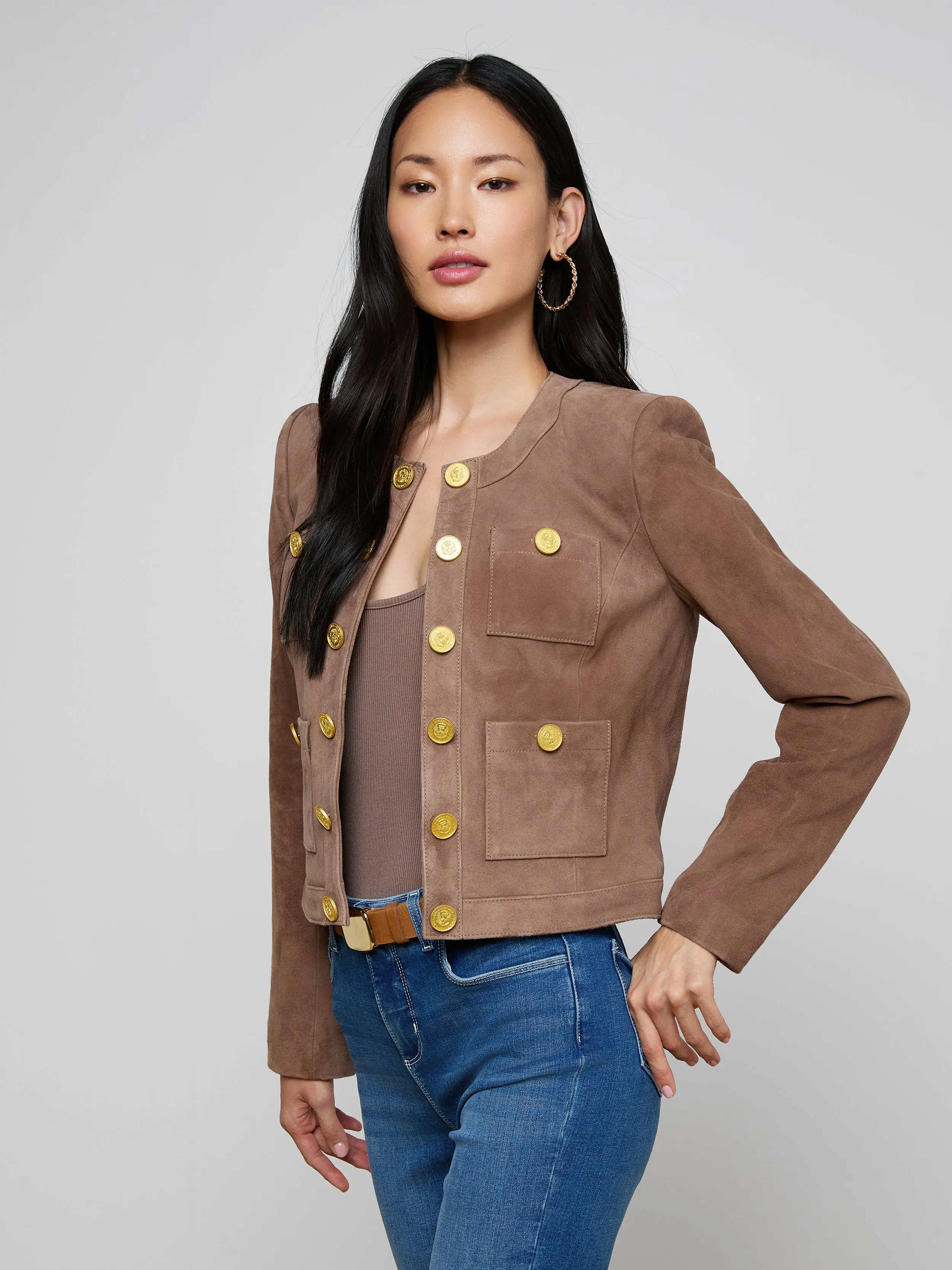 Jayde Collarless Jacket sold by L'AGENCE product image thumbnail 4