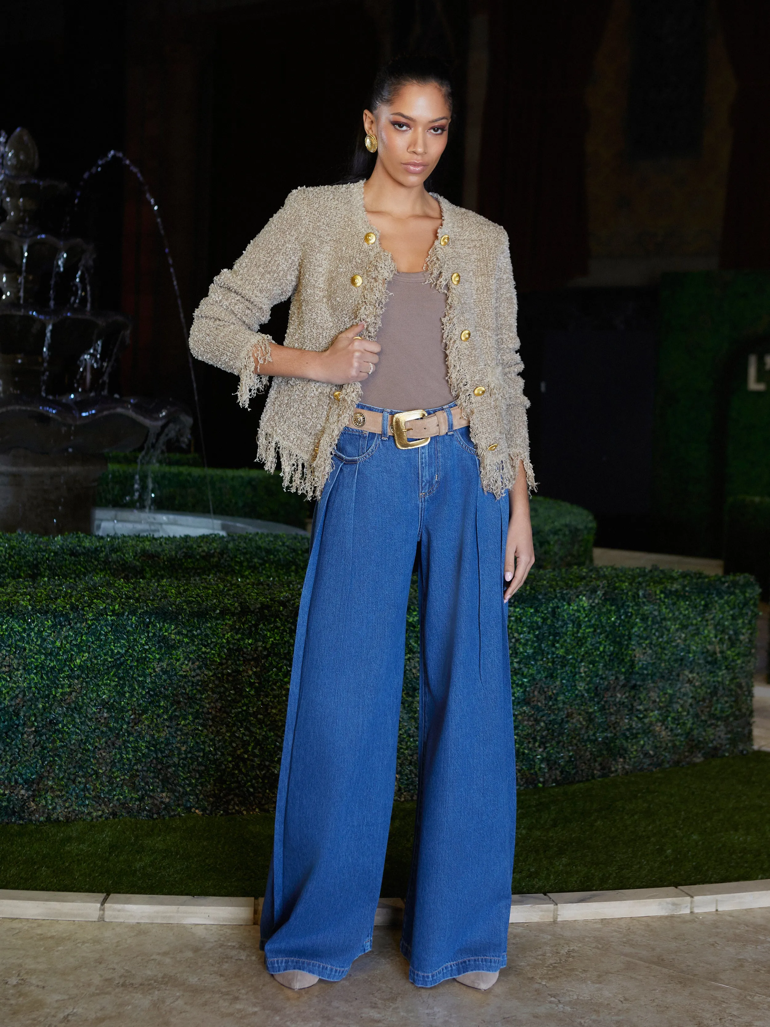 Mireille Fringe Cardigan sold by L'AGENCE product image thumbnail 2