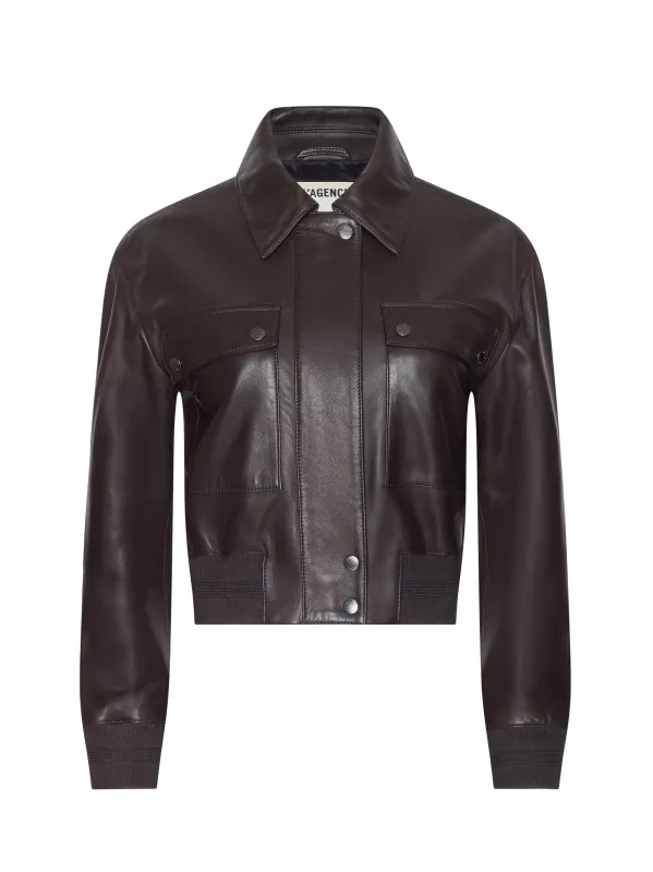 Clotilde Leather Bomber Jacket sold by L'AGENCE