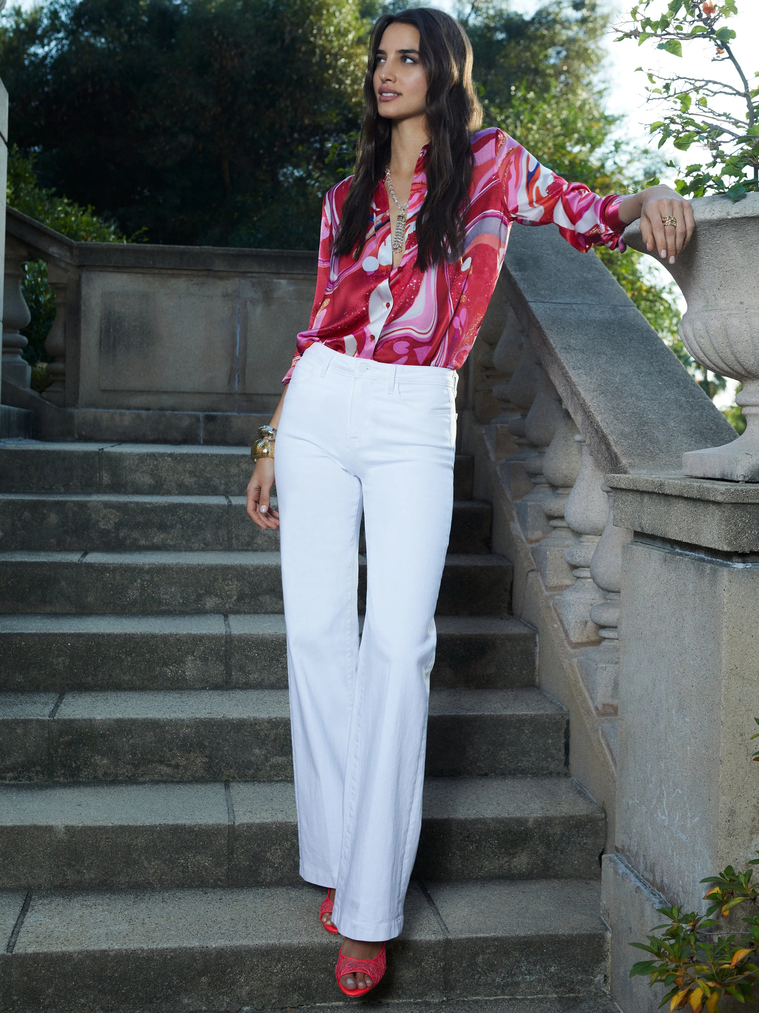 Image - Tyler pink multi and clayton jean sold by L'AGENCE product image thumbnail 2