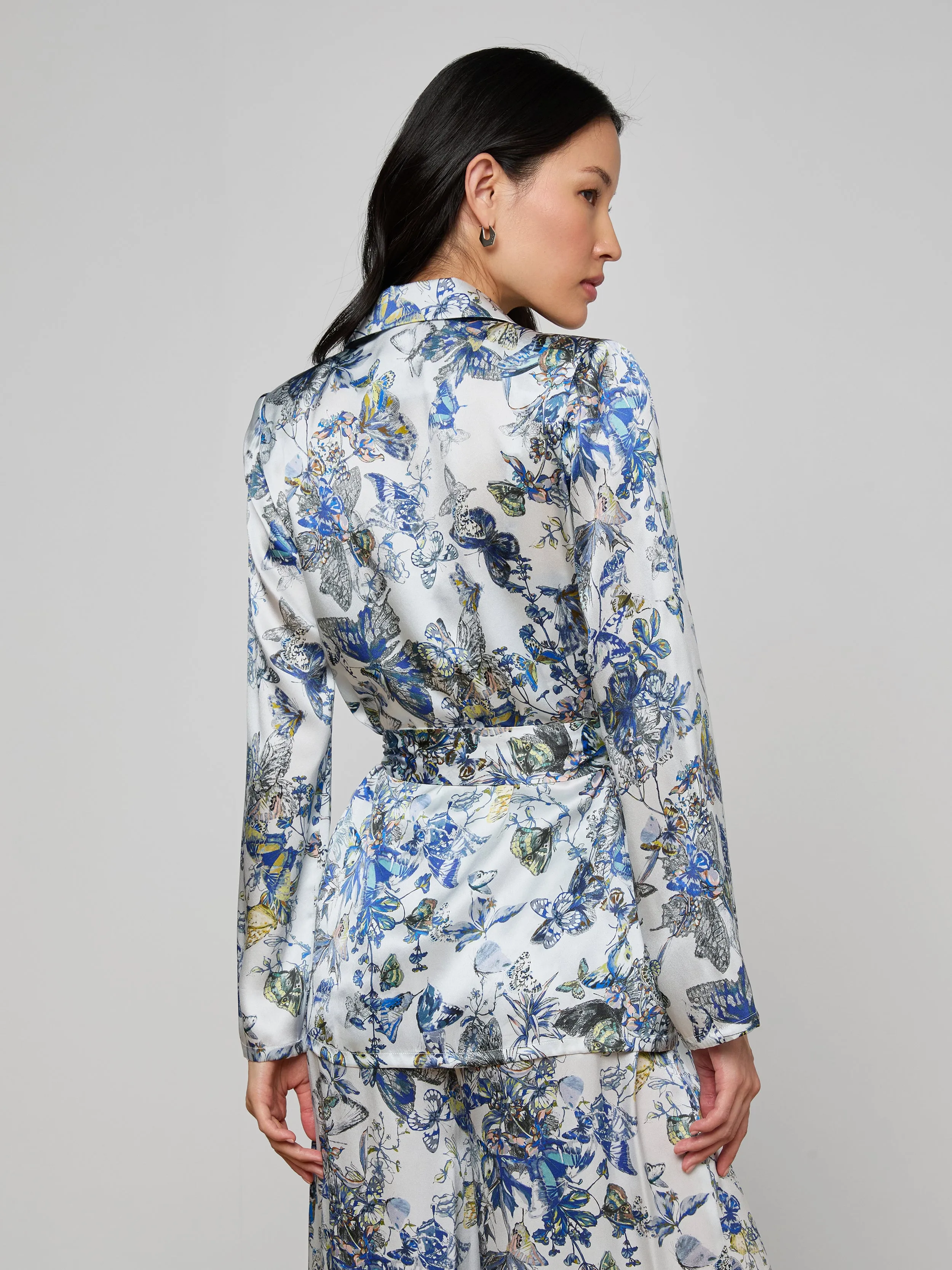 Ciara Silk Robe Top sold by L'AGENCE product image thumbnail 5