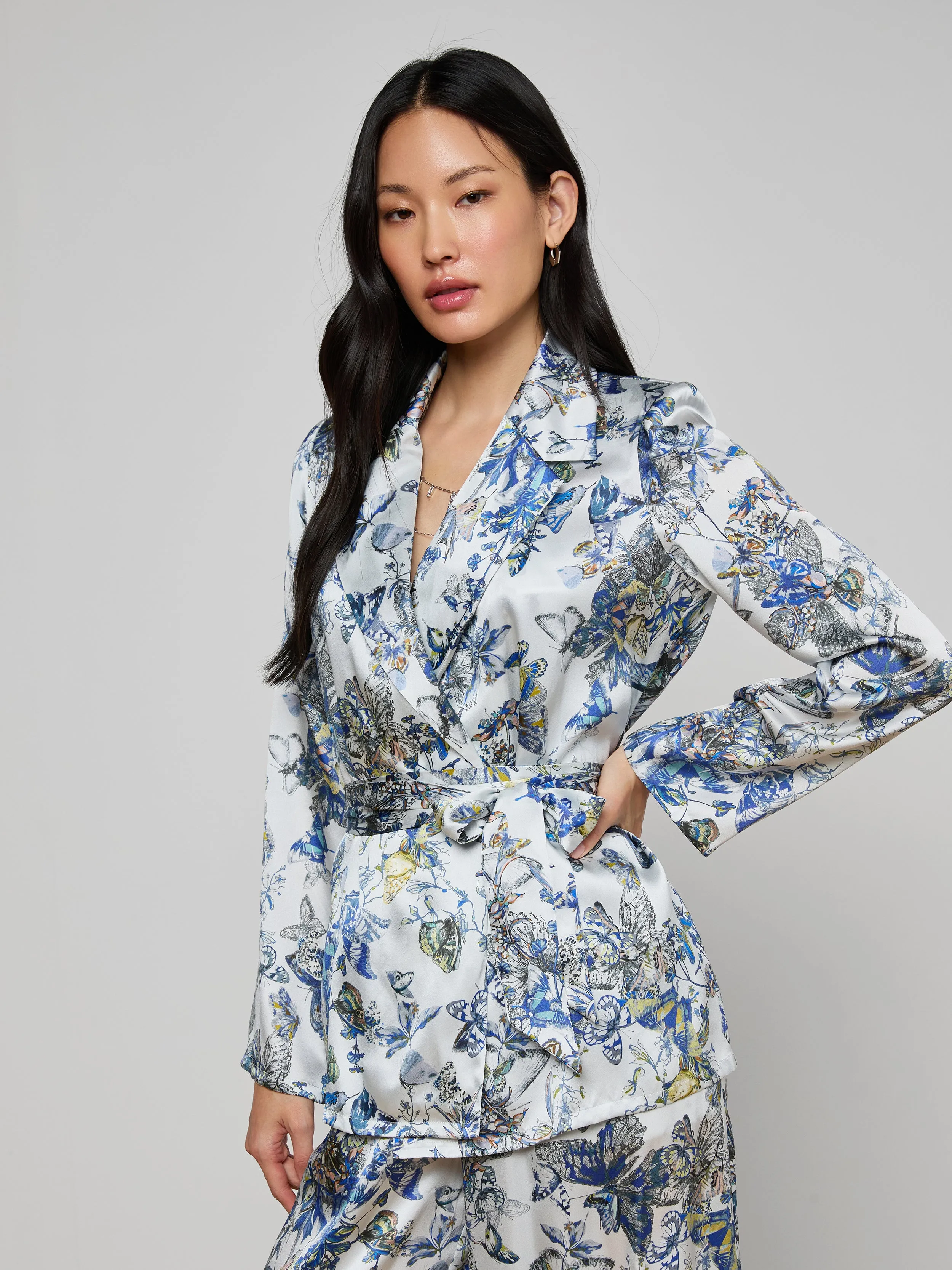 Ciara Silk Robe Top sold by L'AGENCE product image thumbnail 2