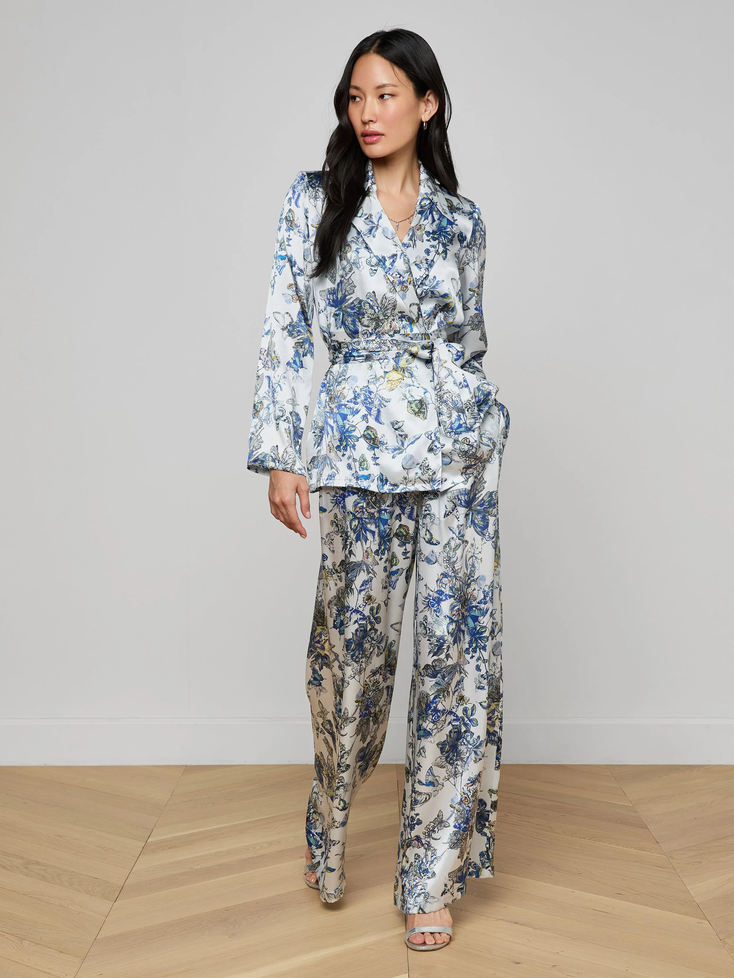 Ciara Silk Robe Top sold by L'AGENCE product image thumbnail 4