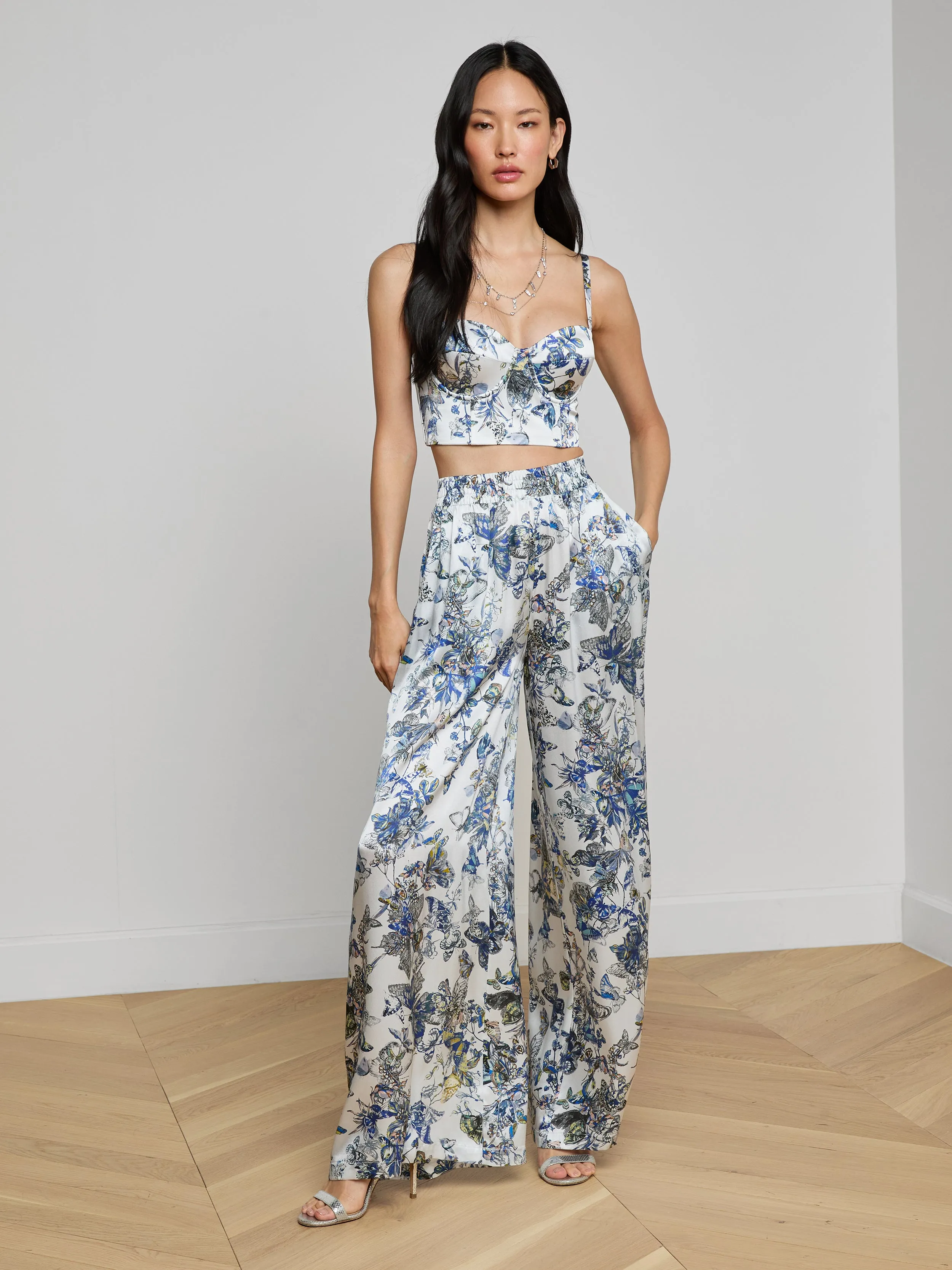 Lillian Silk Wide-Leg Pant sold by L'AGENCE