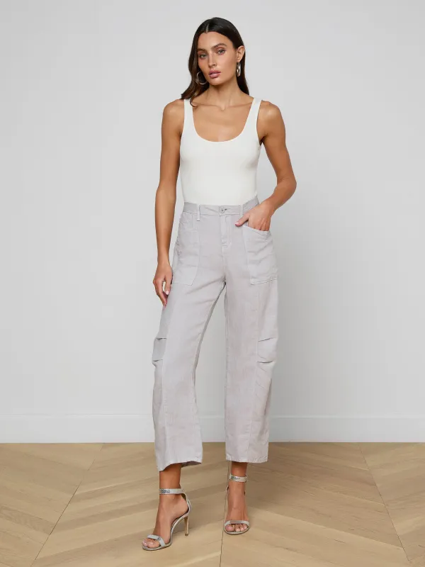 Cody Cropped Linen Pant sold by L'AGENCE
