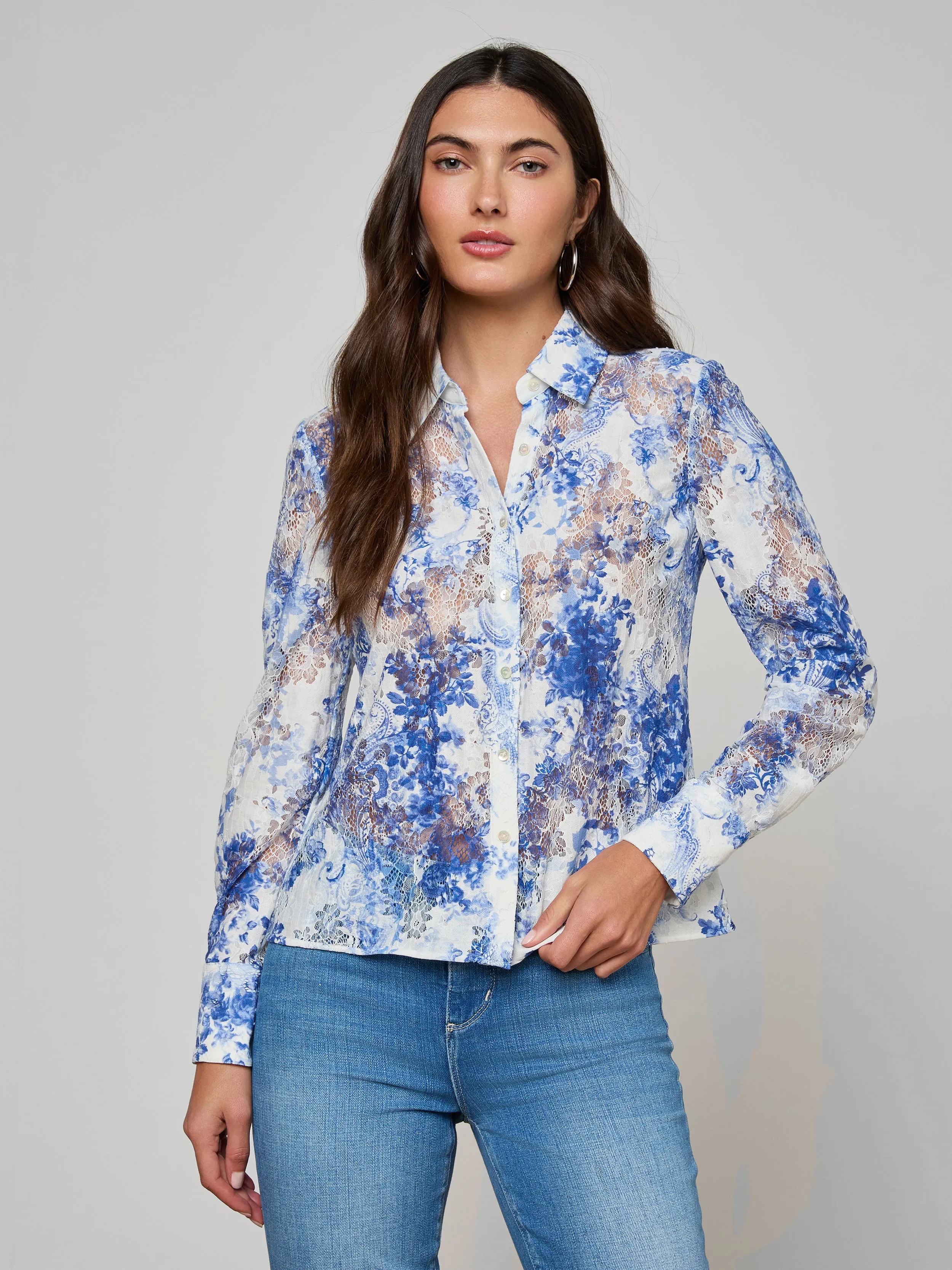 Maia Lace Blouse sold by L'AGENCE product image thumbnail 2