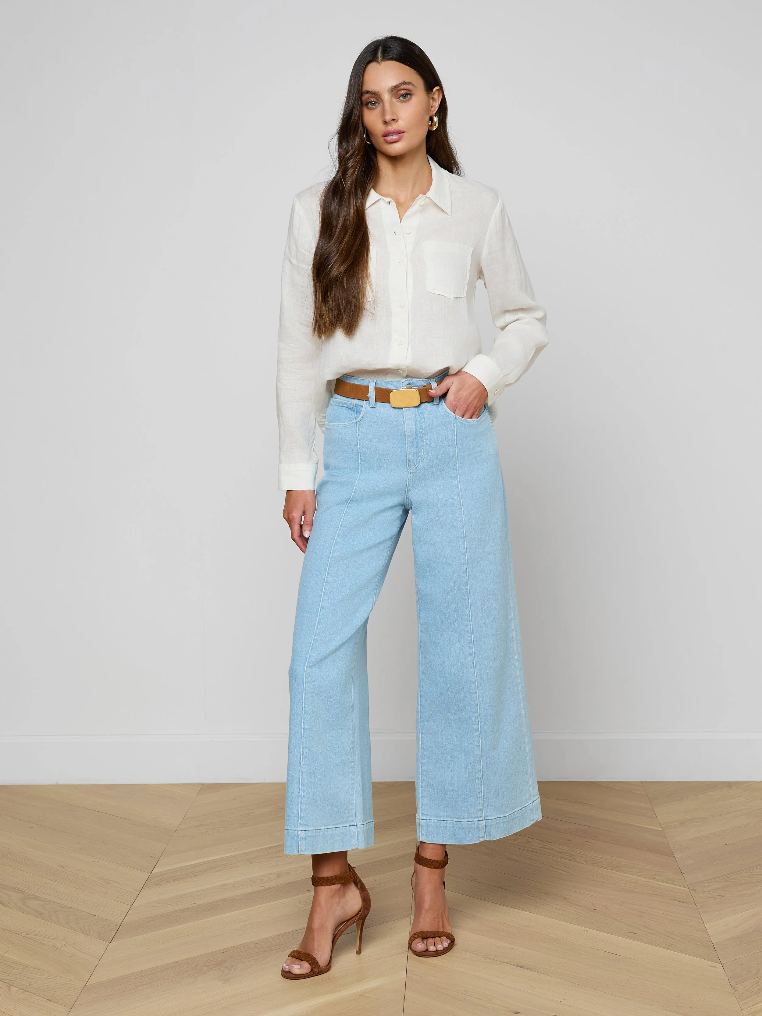 Isla Linen Shirt sold by L'AGENCE product image thumbnail 4