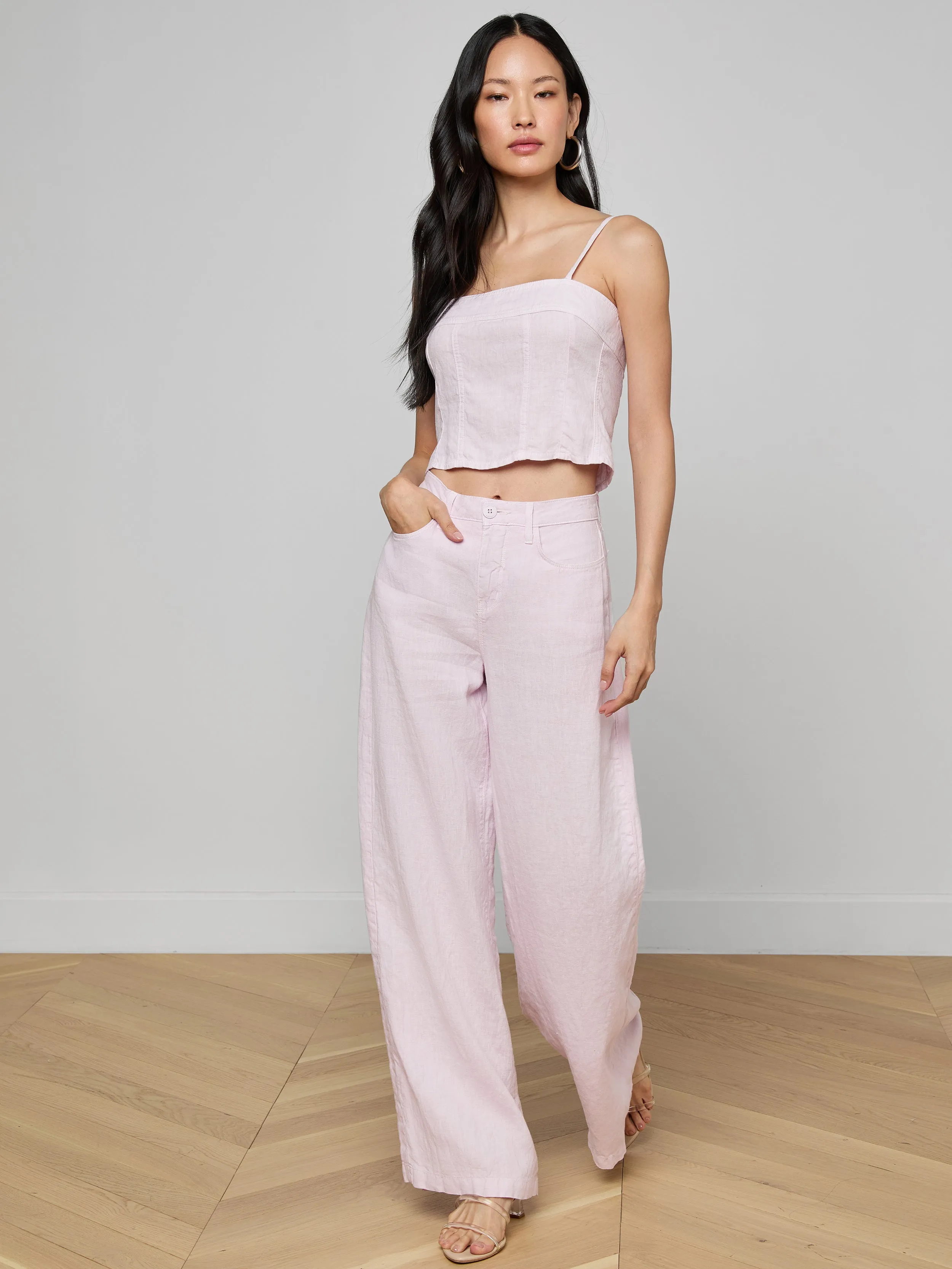 Amara Linen Wide-Leg Pant sold by L'AGENCE product image thumbnail 2