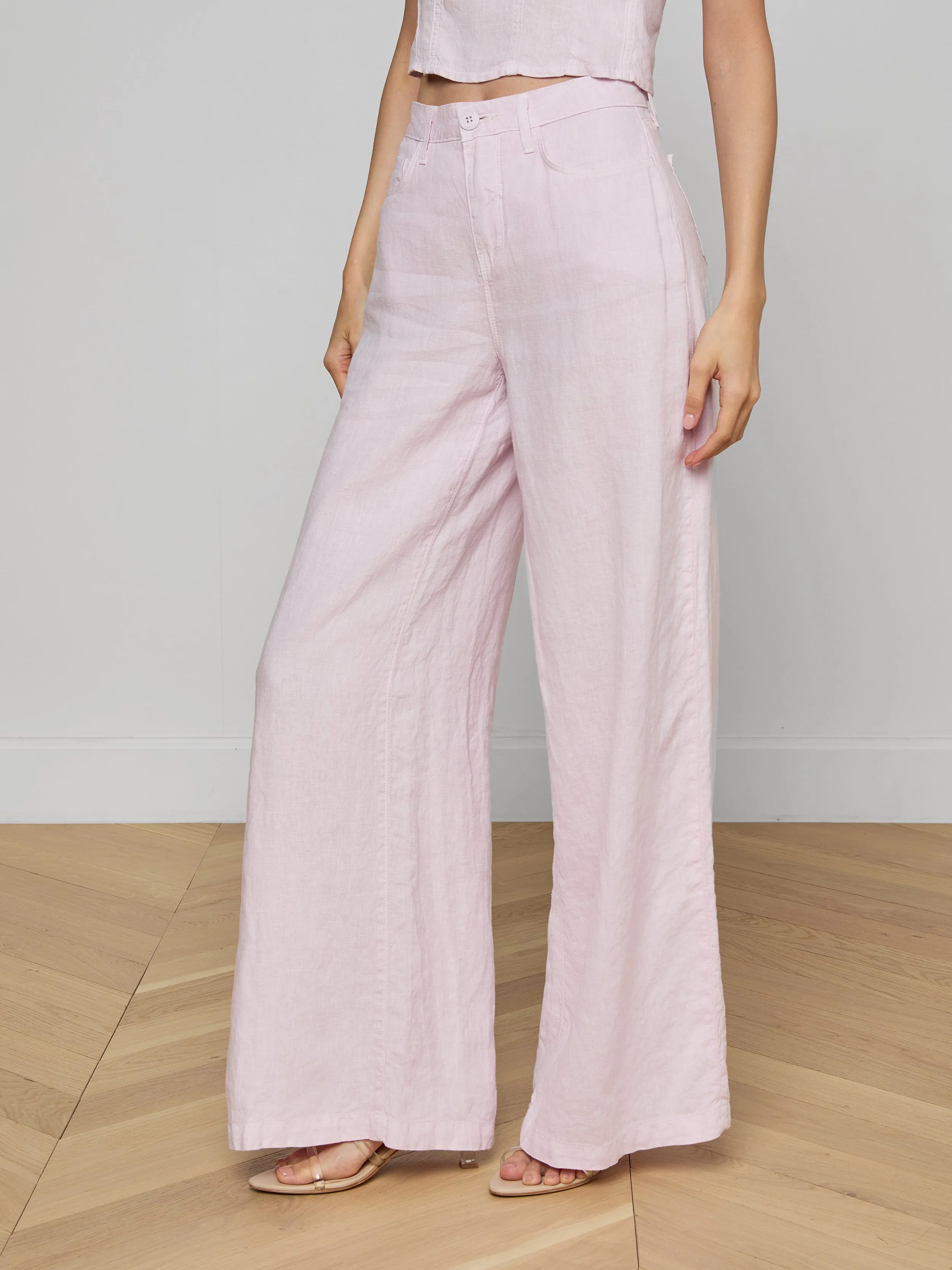 Amara Linen Wide-Leg Pant sold by L'AGENCE product image thumbnail 4