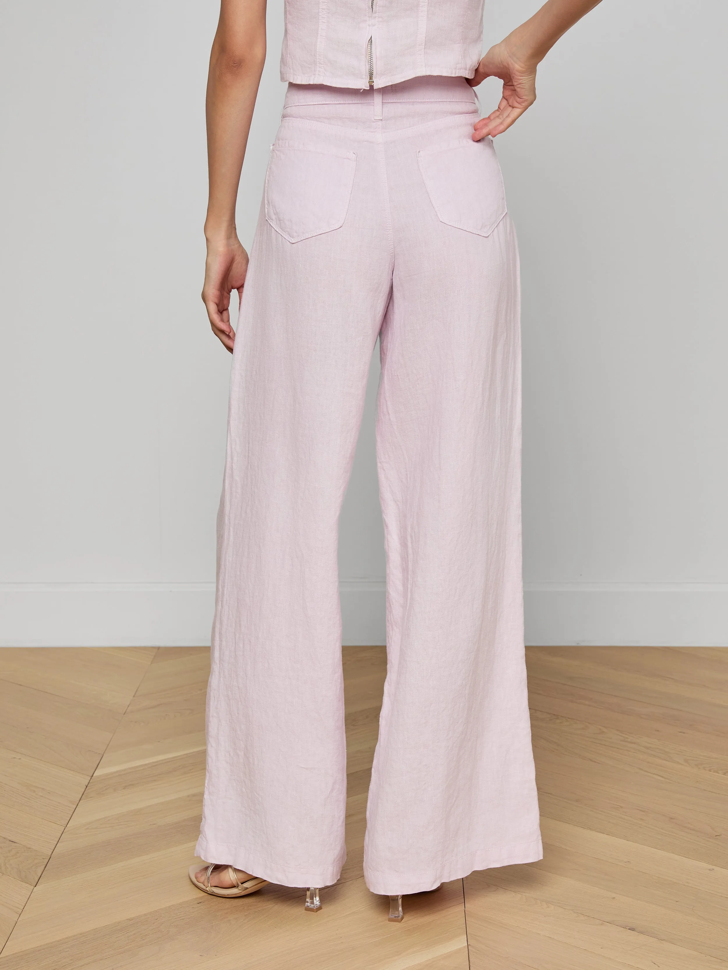 Amara Linen Wide-Leg Pant sold by L'AGENCE product image thumbnail 5