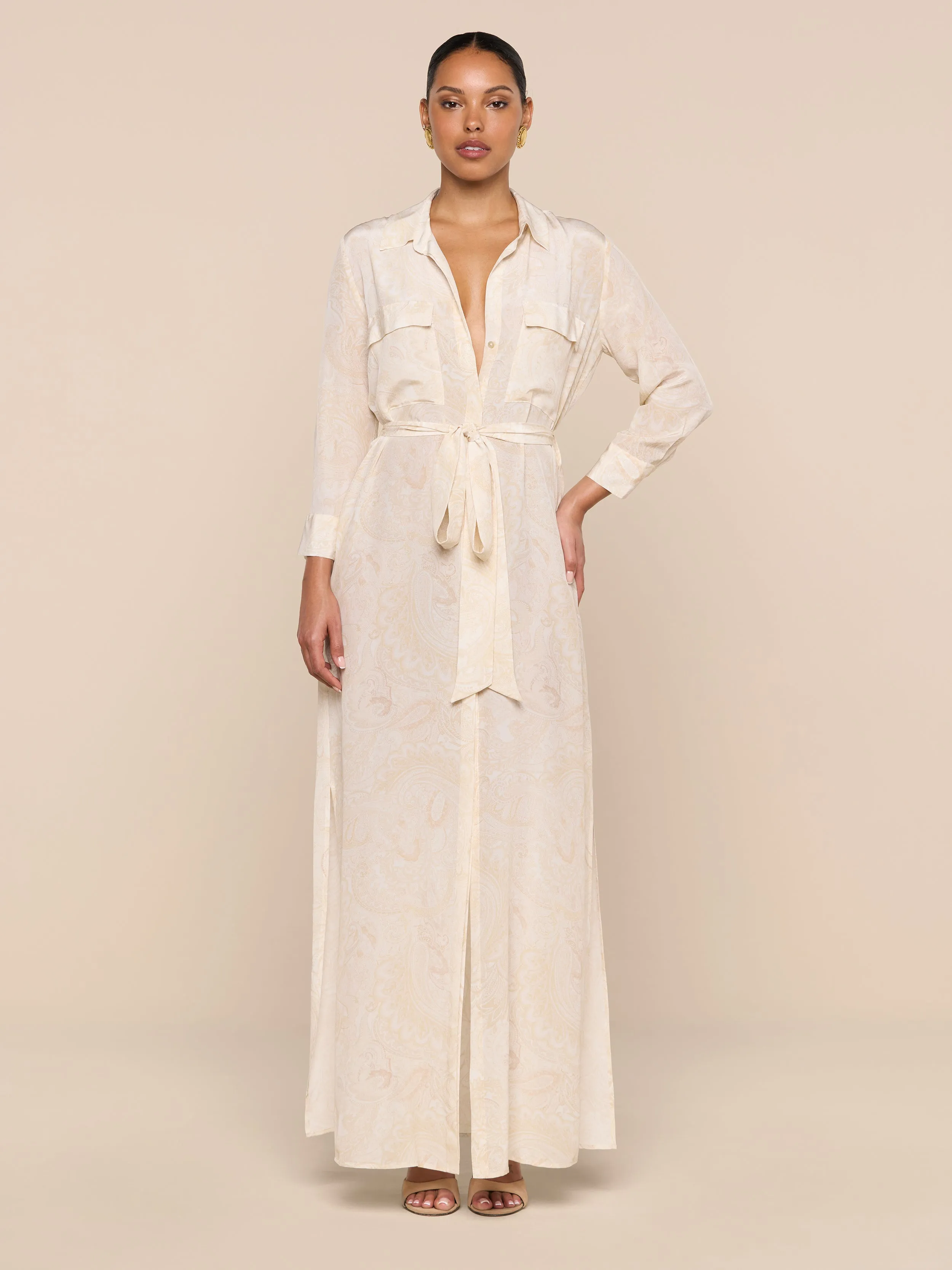 Cameron Silk Shirt Dress sold by L'AGENCE product image thumbnail 2