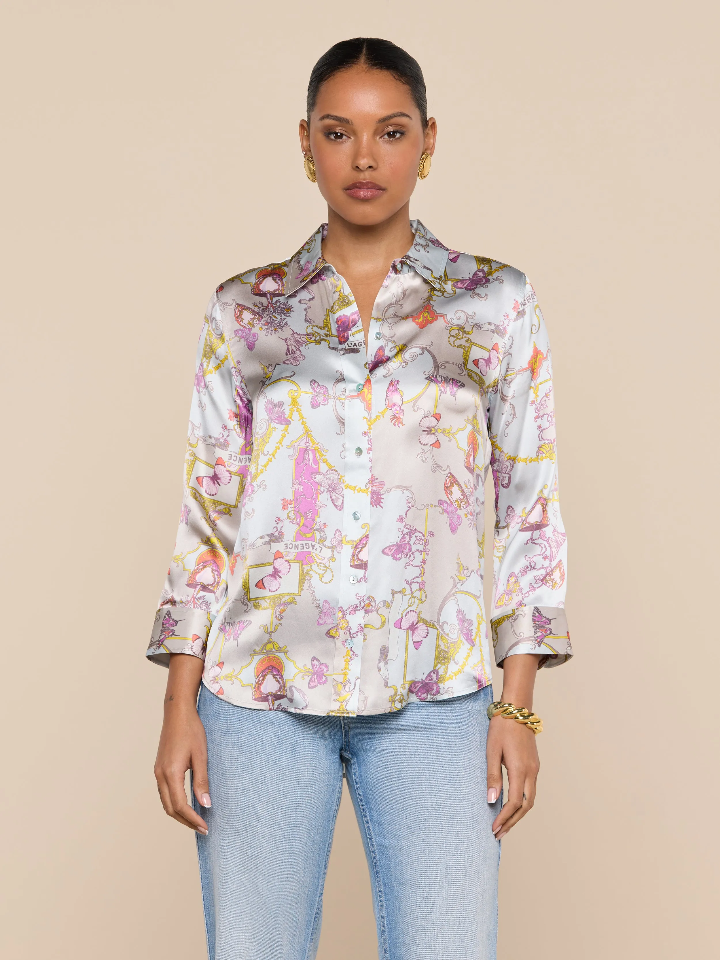 Dani Silk Blouse sold by L'AGENCE product image thumbnail 2