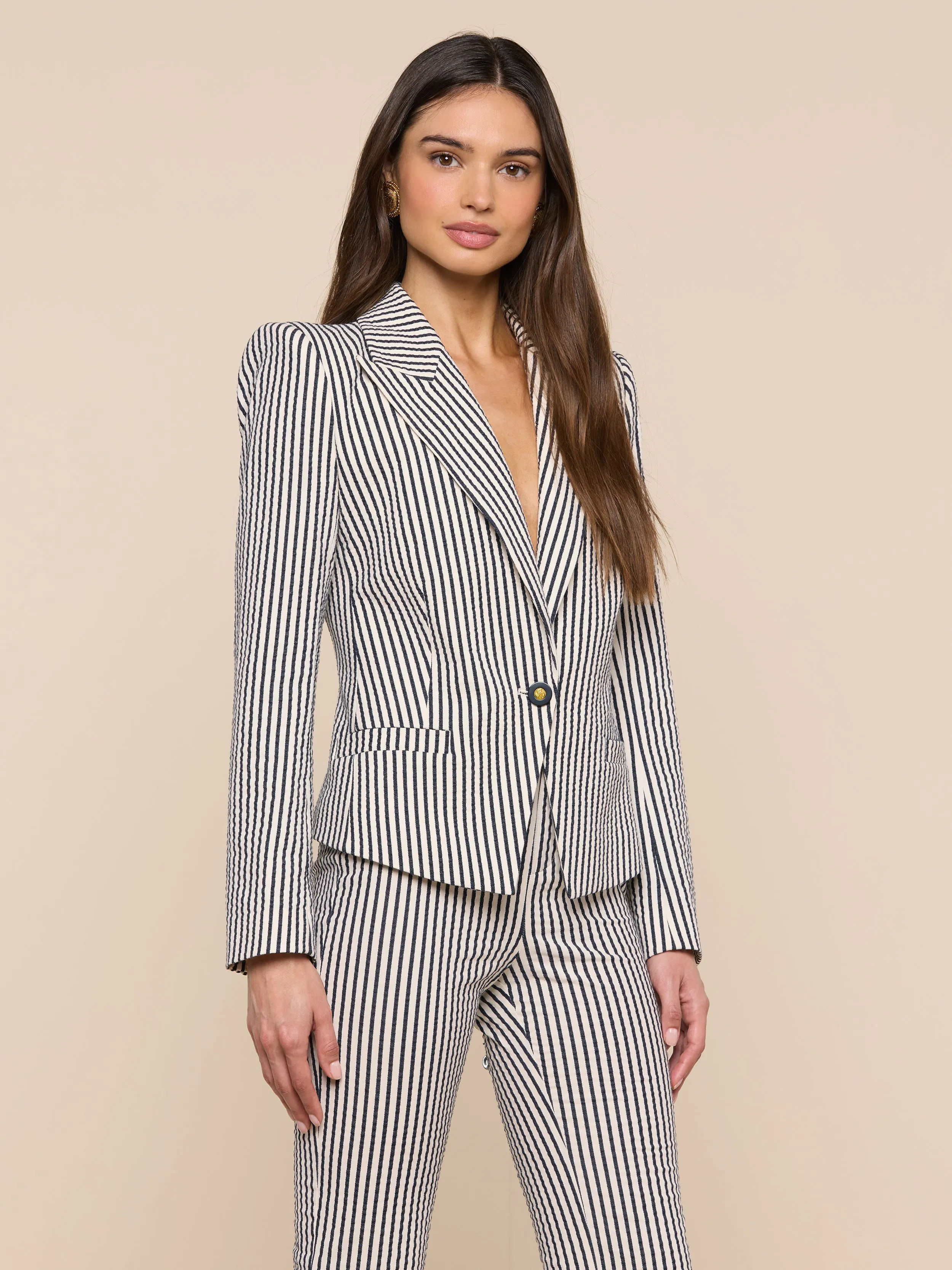 Misa Seersucker Blazer sold by L'AGENCE product image thumbnail 2