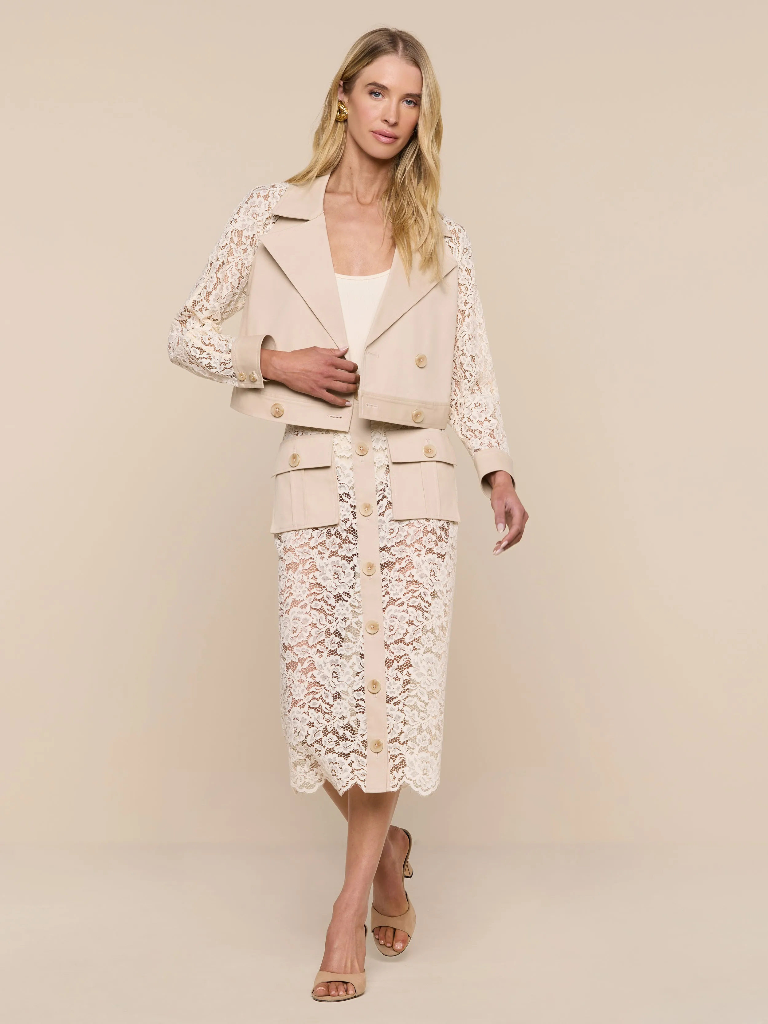 Novelle Lace Trench sold by L'AGENCE product image thumbnail 5