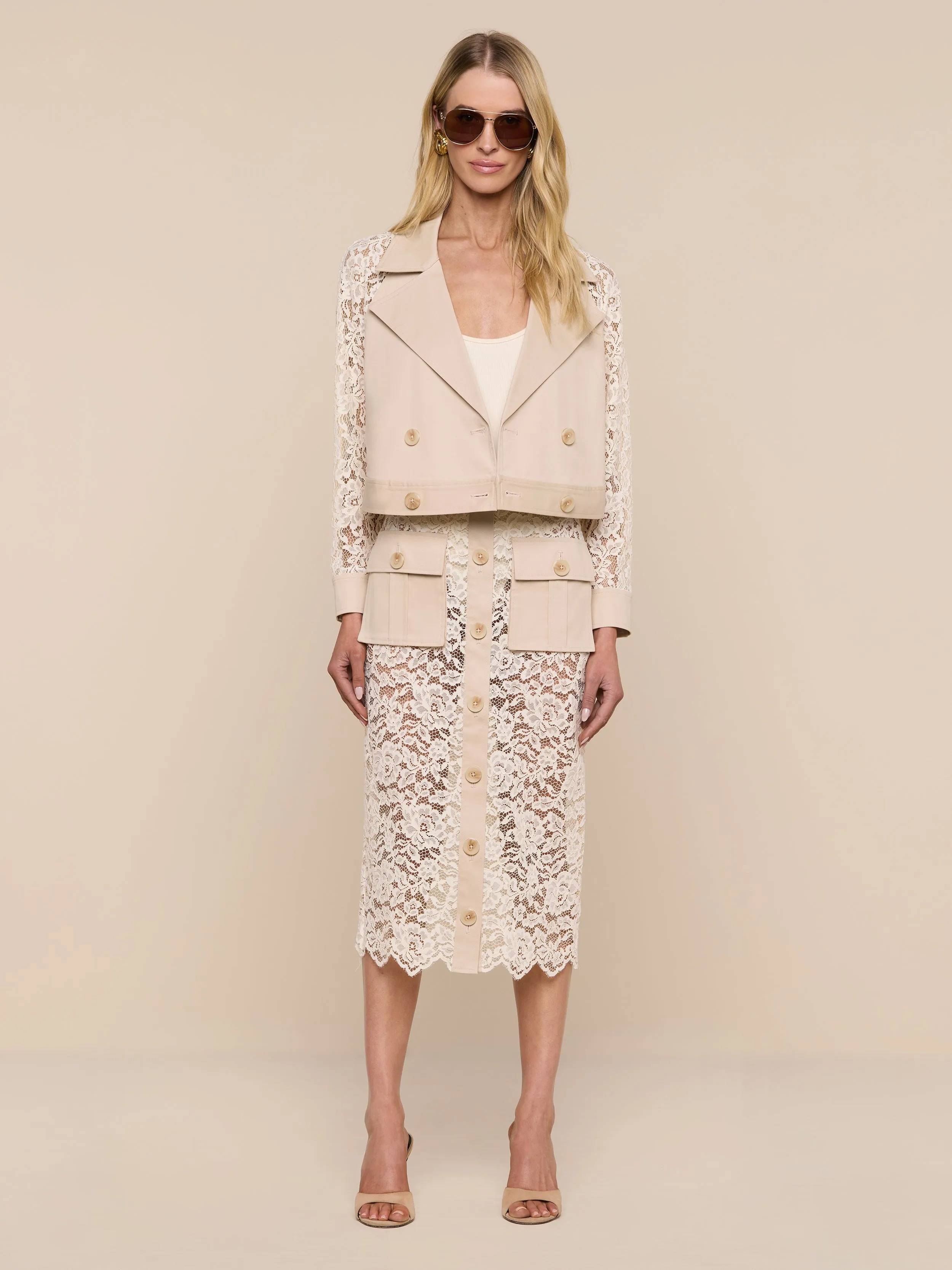Novelle Lace Trench sold by L'AGENCE product image thumbnail 4