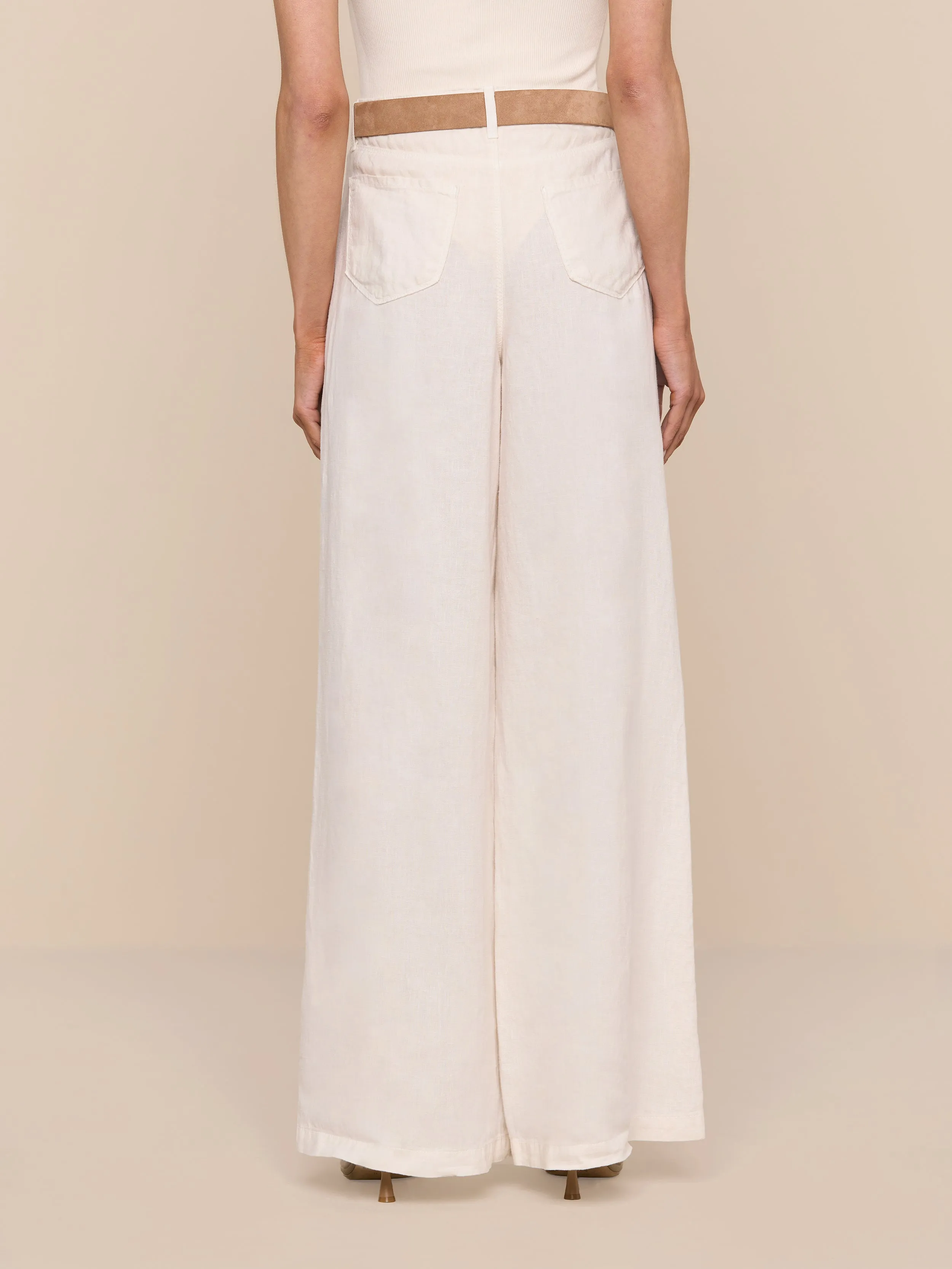 Amara Linen Wide-Leg Pant sold by L'AGENCE product image thumbnail 5