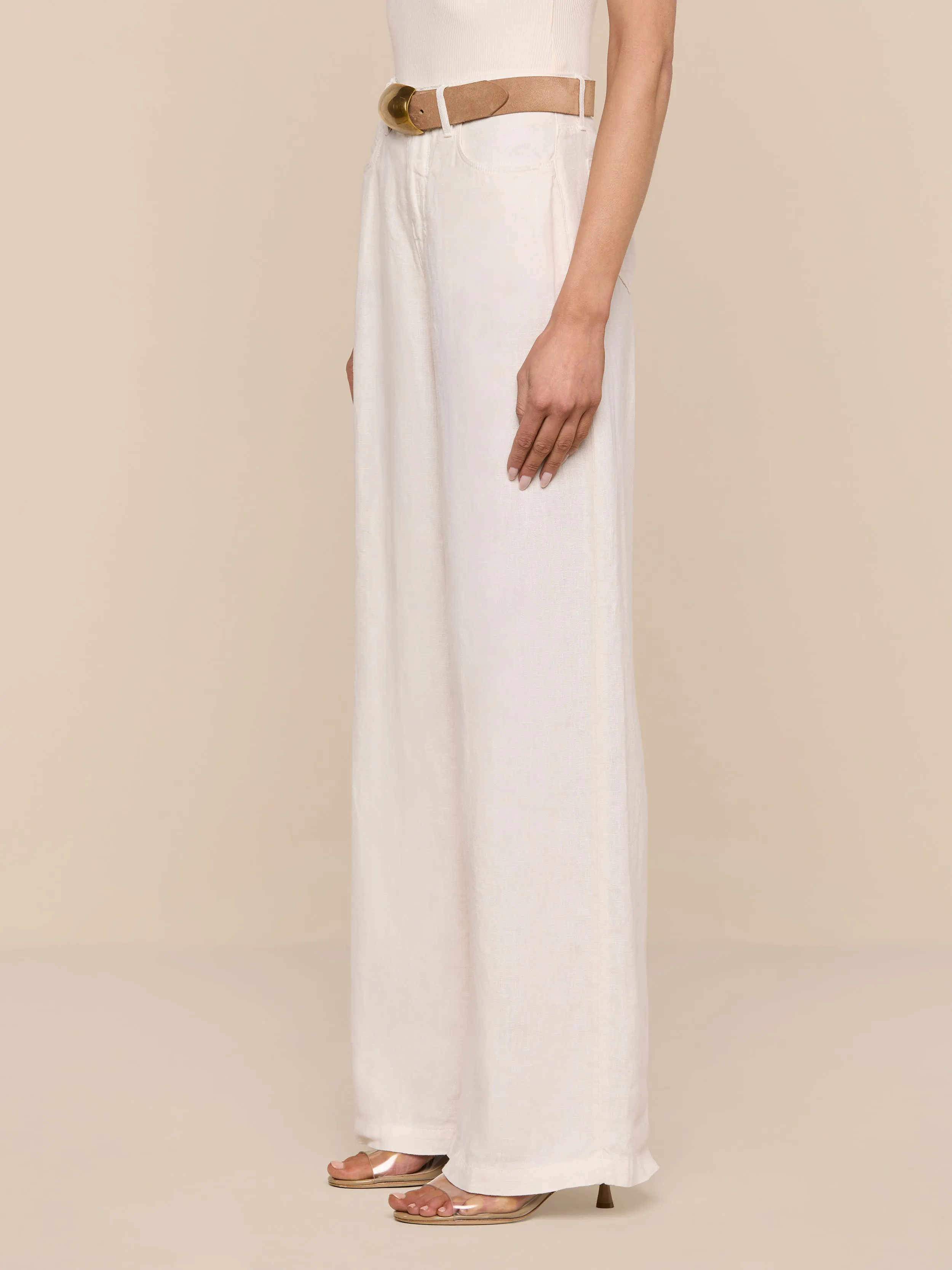 Amara Linen Wide-Leg Pant sold by L'AGENCE product image thumbnail 3
