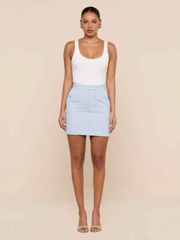 Vera Pinstriped Mini Skirt made by L'AGENCE