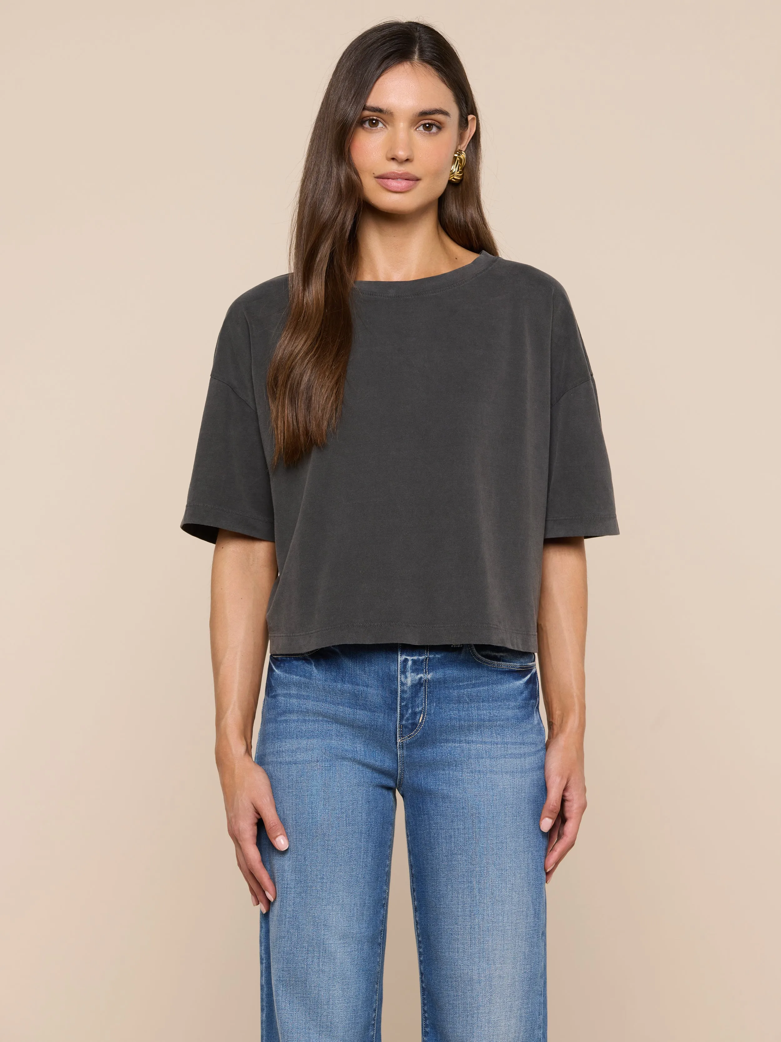 Daria Oversized Cropped Tee sold by L'AGENCE product image thumbnail 2