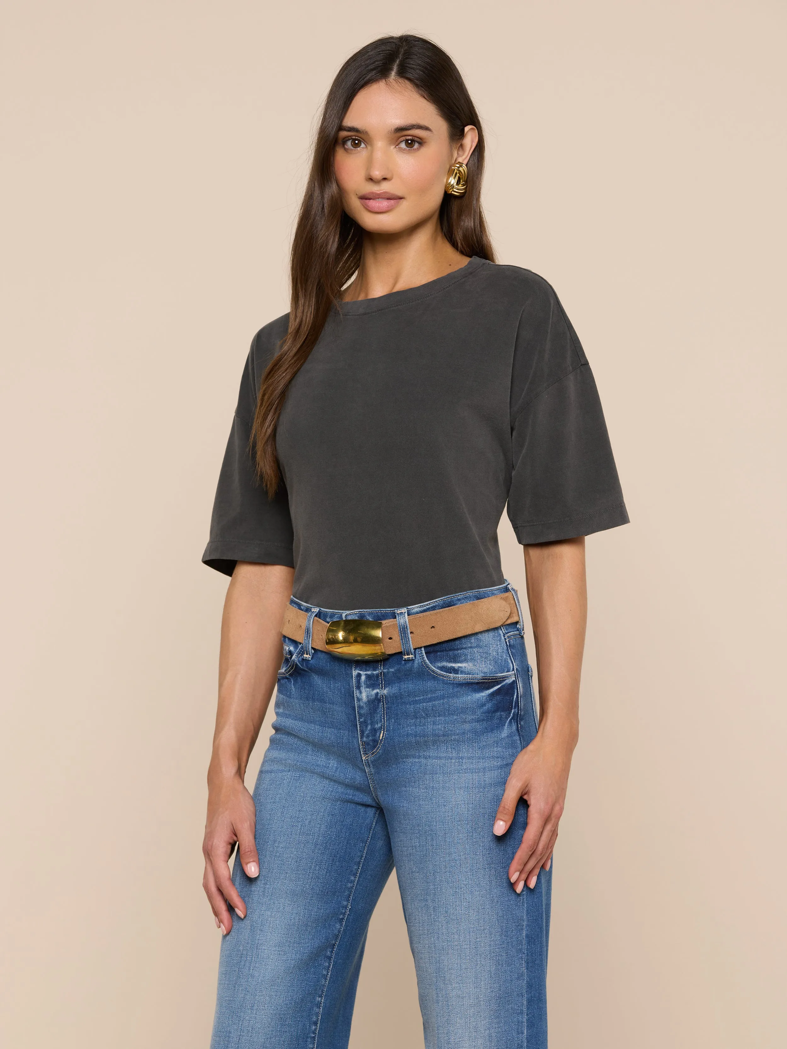 Daria Oversized Cropped Tee sold by L'AGENCE product image thumbnail 3