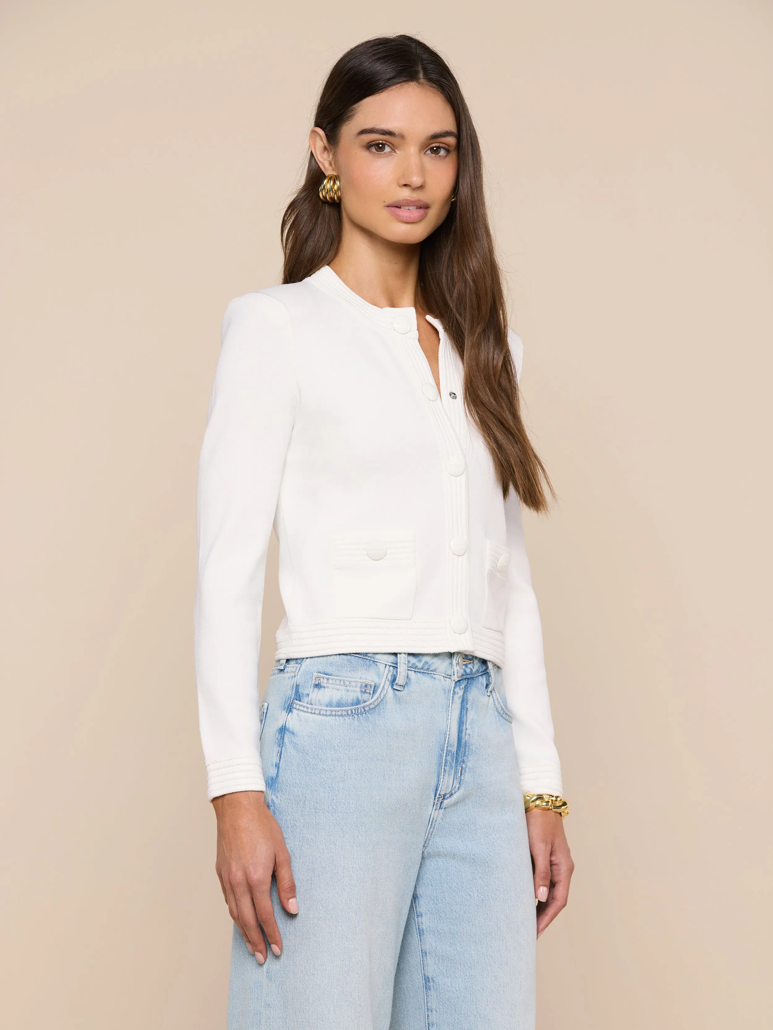 Patsy Cropped Cardigan sold by L'AGENCE product image thumbnail 2