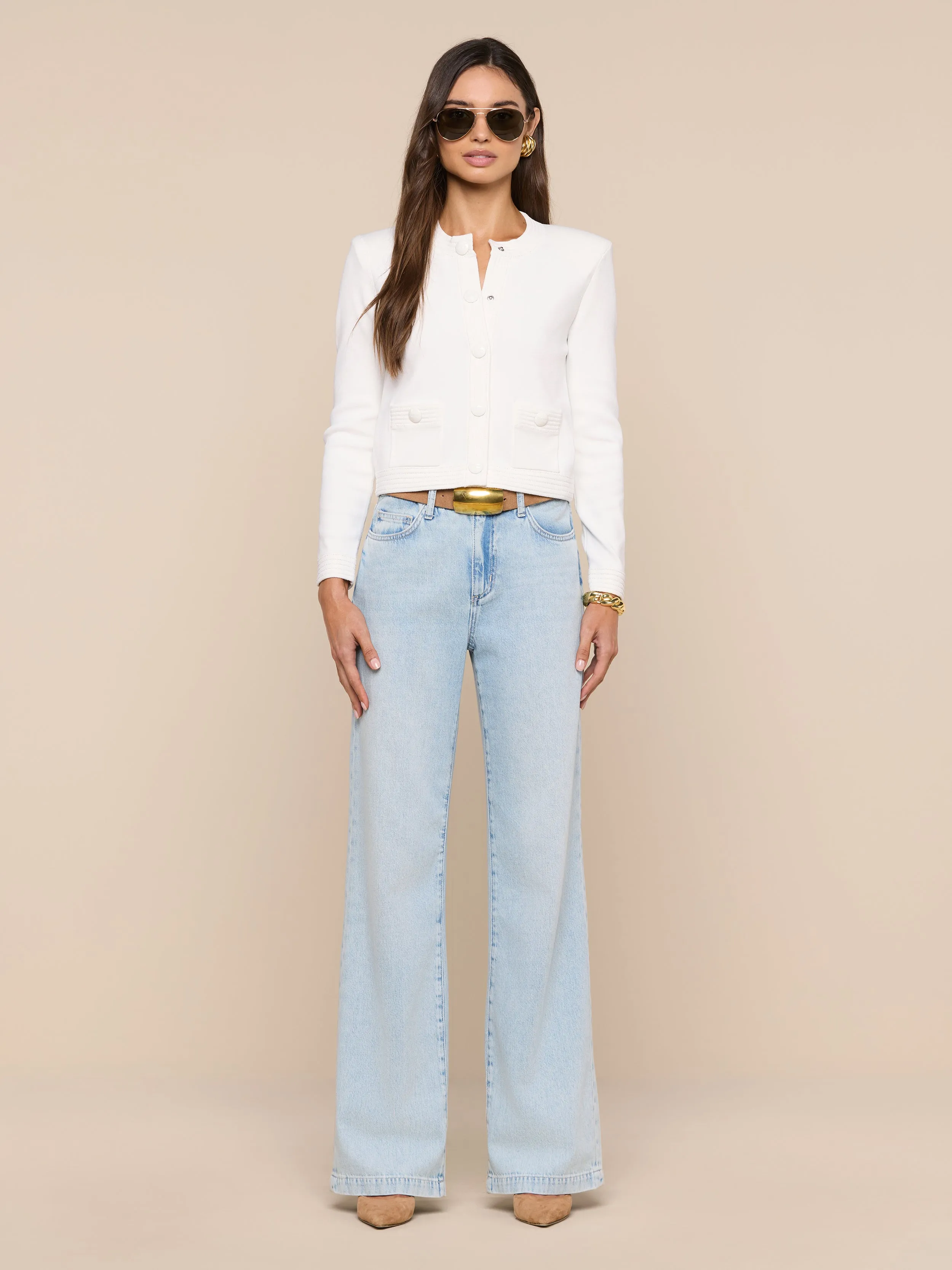 Patsy Cropped Cardigan sold by L'AGENCE product image thumbnail 3