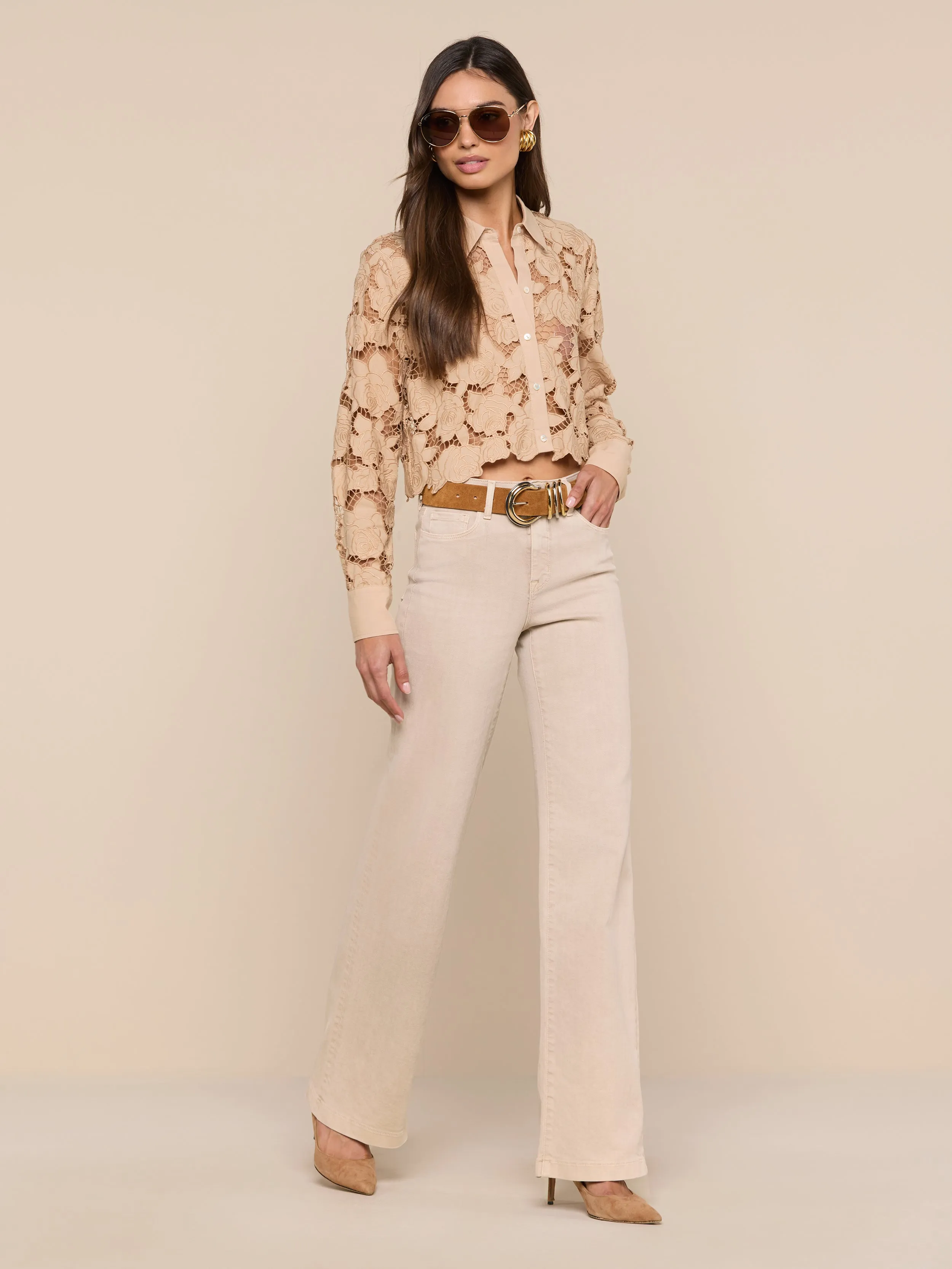 Seychelle Cropped Eyelet Blouse sold by L'AGENCE product image thumbnail 5