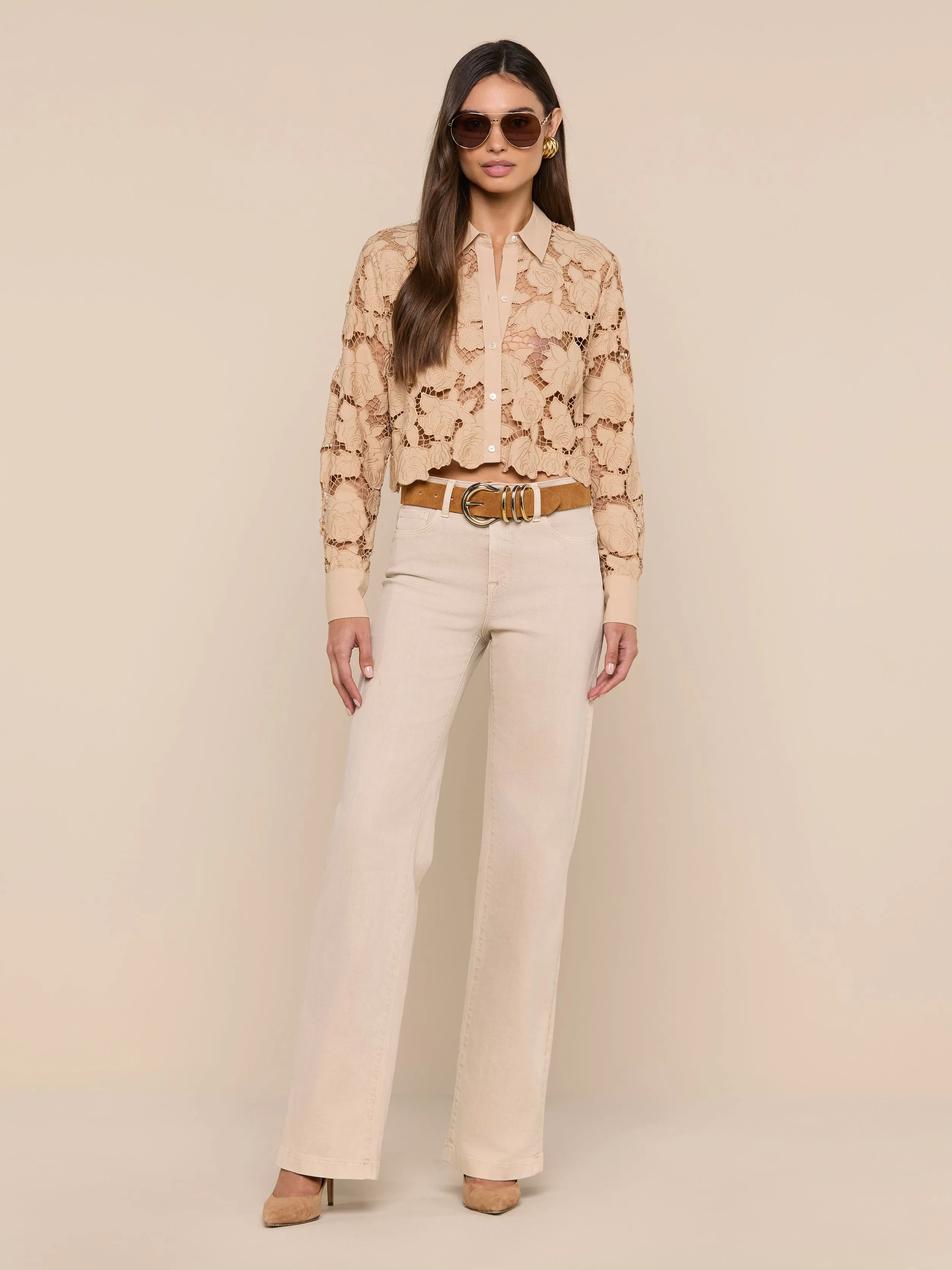 Seychelle Cropped Eyelet Blouse sold by L'AGENCE product image thumbnail 4