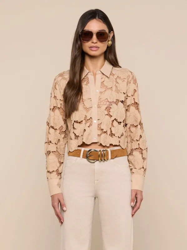 Seychelle Cropped Eyelet Blouse made by L'AGENCE