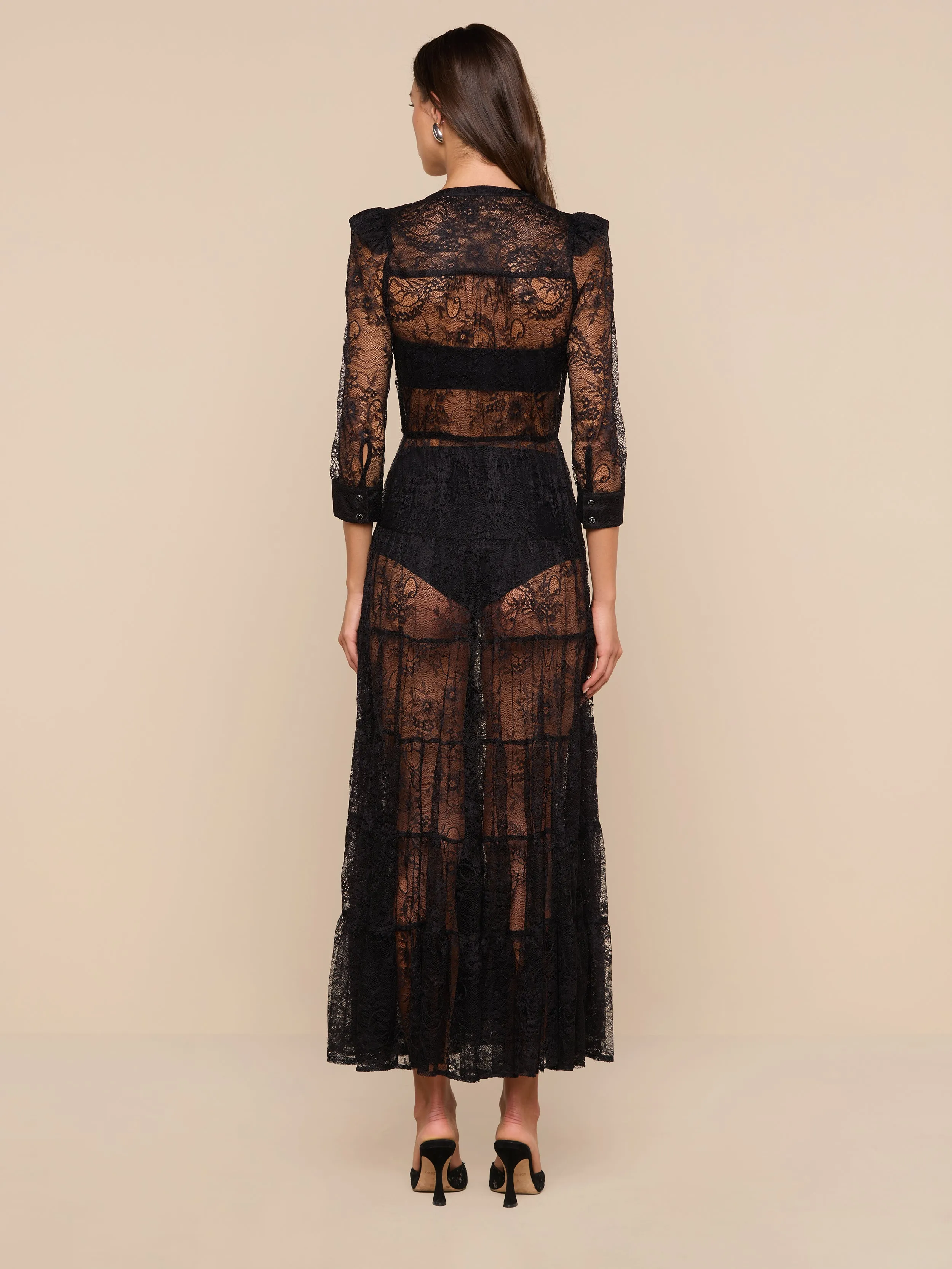 Seraphina Lace Tiered Maxi Dress sold by L'AGENCE product image thumbnail 5