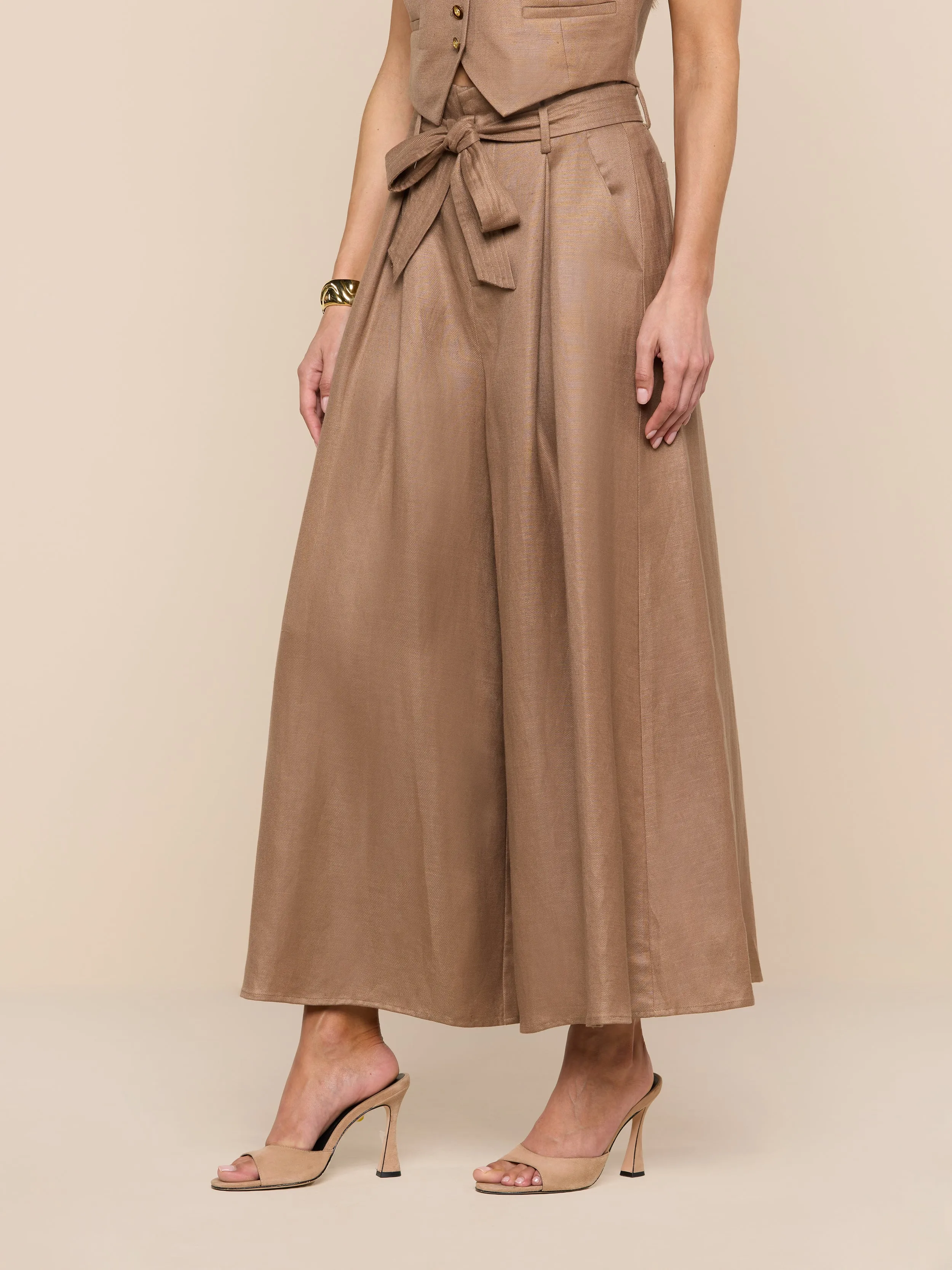 Lowen Linen-Blend Pant sold by L'AGENCE product image thumbnail 4