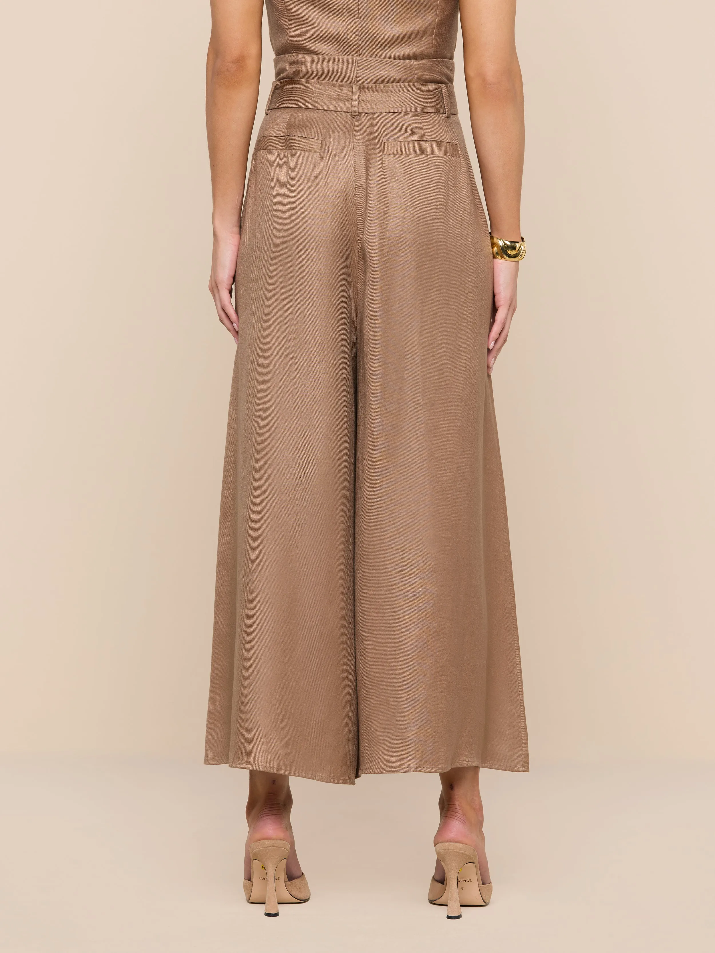 Lowen Linen-Blend Pant sold by L'AGENCE product image thumbnail 5