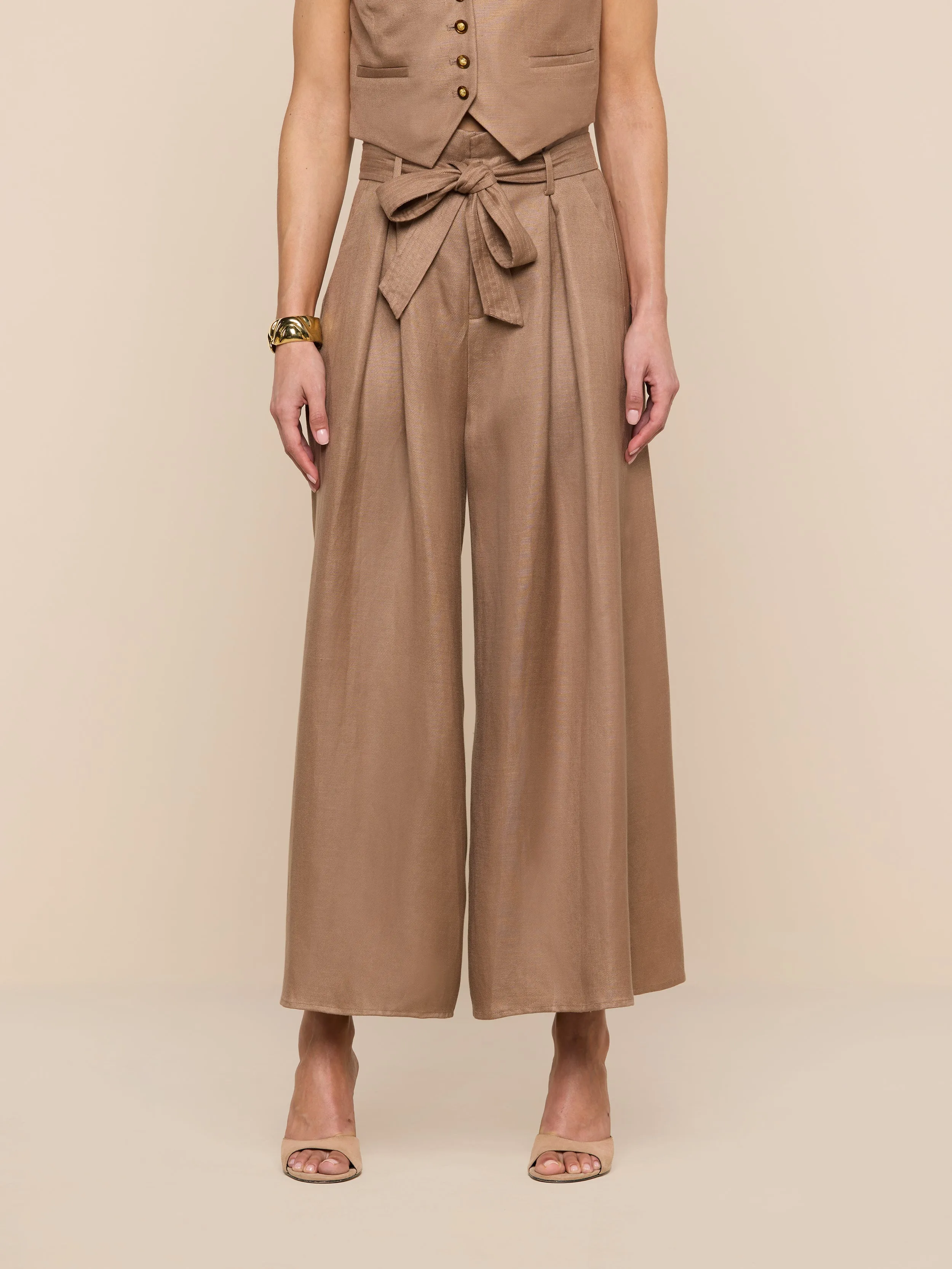 Lowen Linen-Blend Pant sold by L'AGENCE product image thumbnail 3