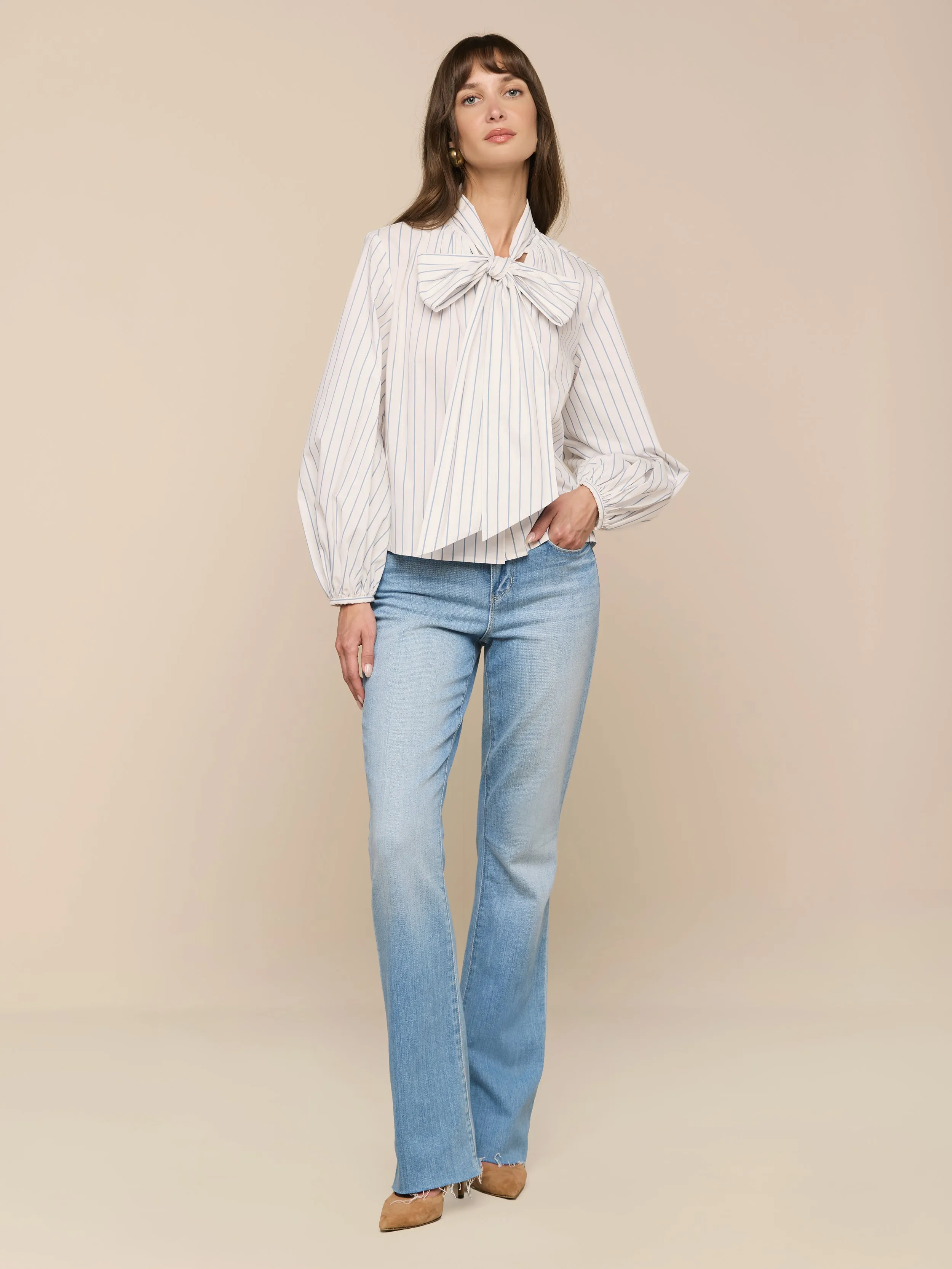 Deon Tie-Neck Blouse sold by L'AGENCE product image thumbnail 4