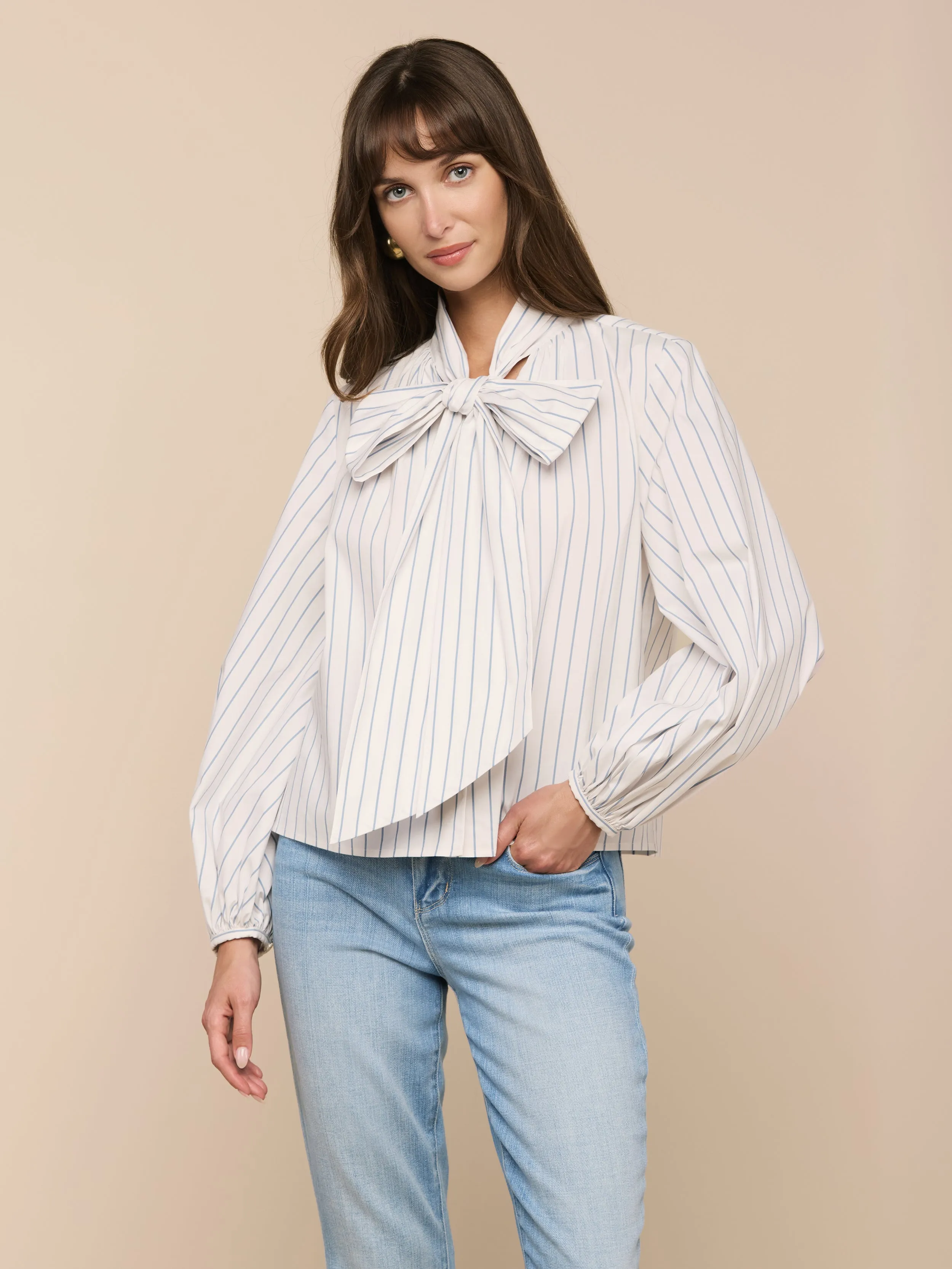 Deon Tie-Neck Blouse sold by L'AGENCE