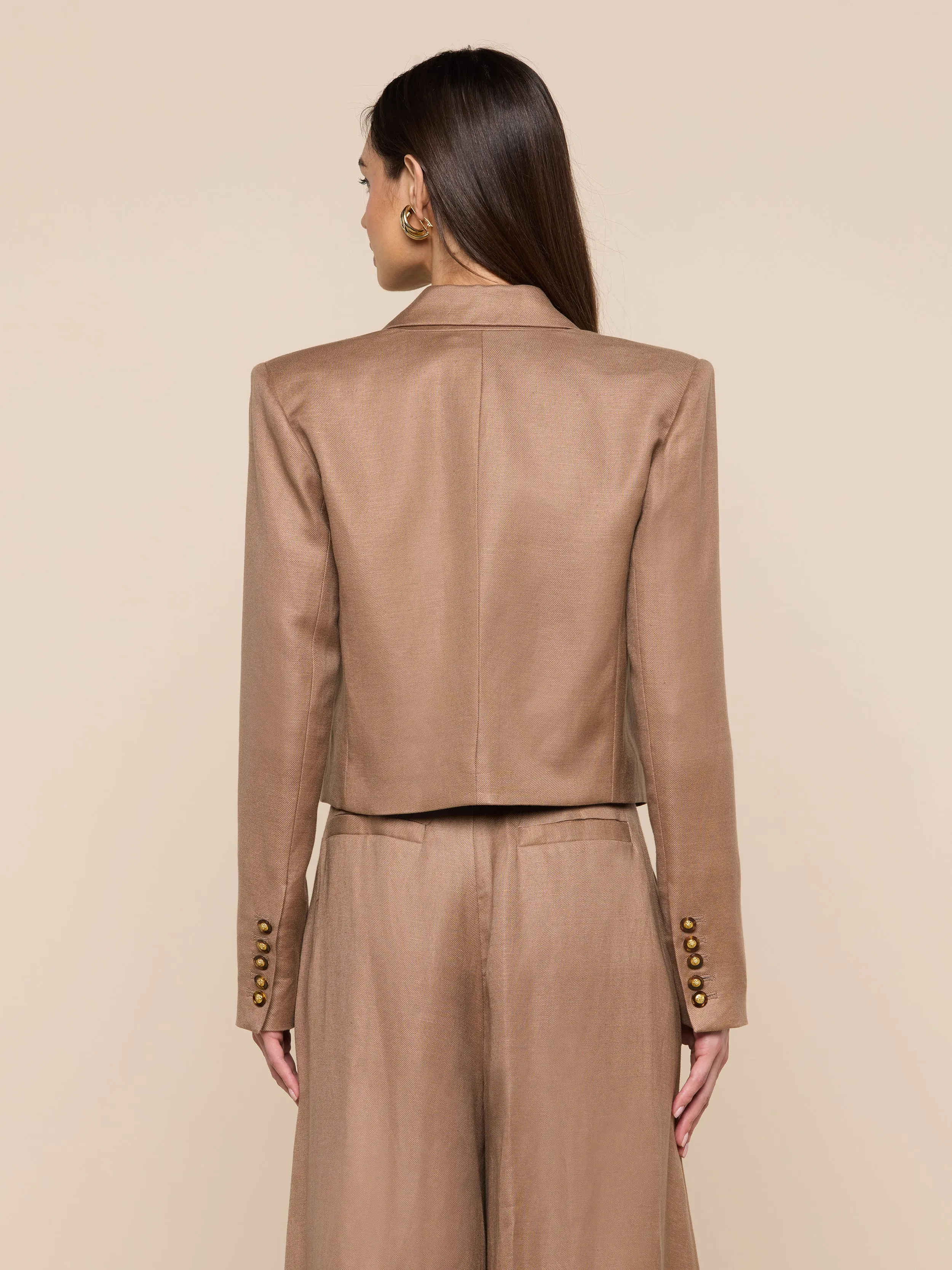 Lila Linen-Blend Blazer sold by L'AGENCE product image thumbnail 5
